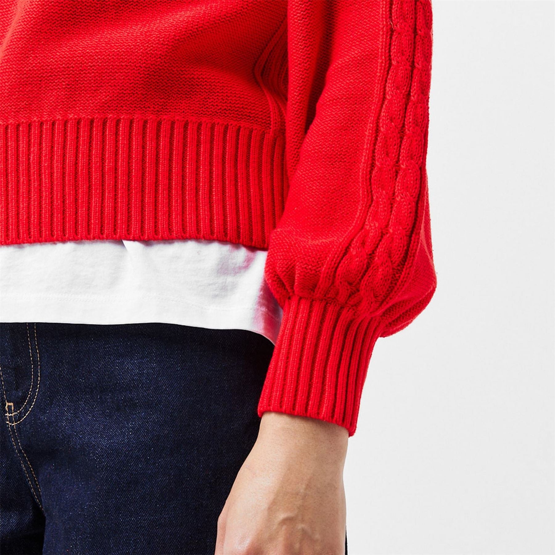 French Connection Relaxed Fit Cable Long Sleeve Sweater
