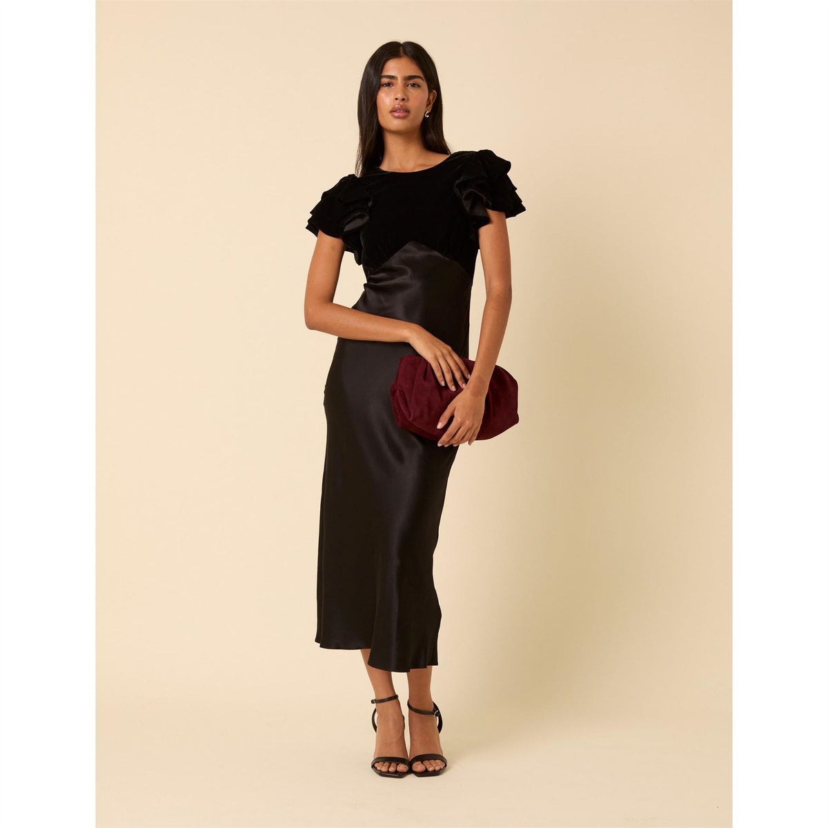 Nobodys Child Lola Velvet Mix Midi Dress