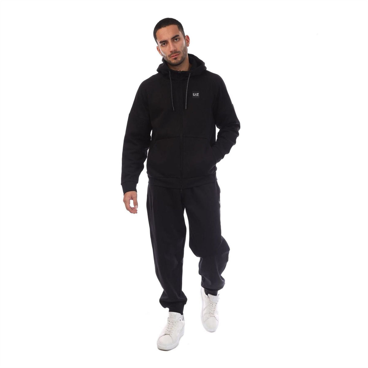 EA7 Logo Zip Hooded Tracksuit