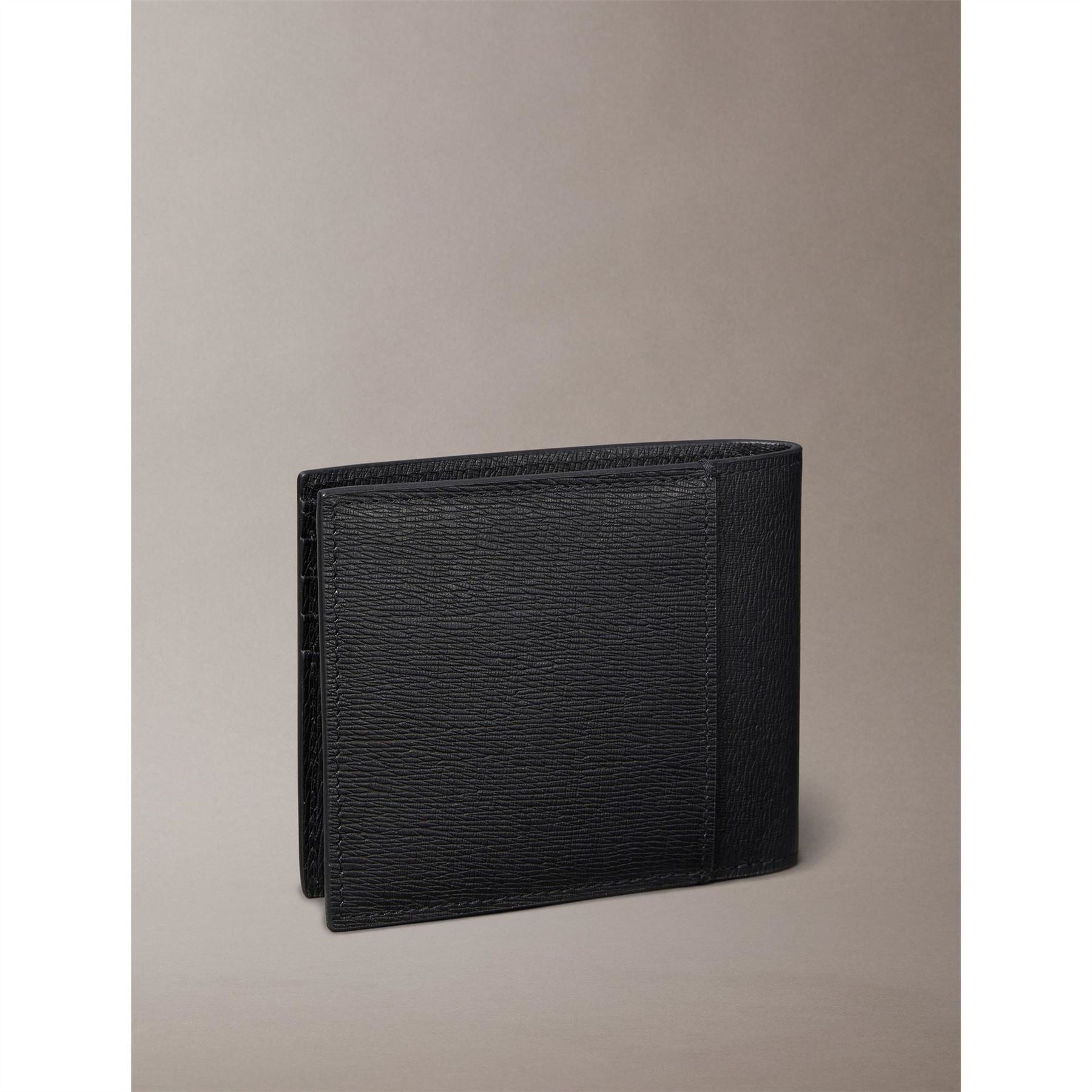 Calvin Klein Textured Billfold Wallet with Silver Tone Hardware