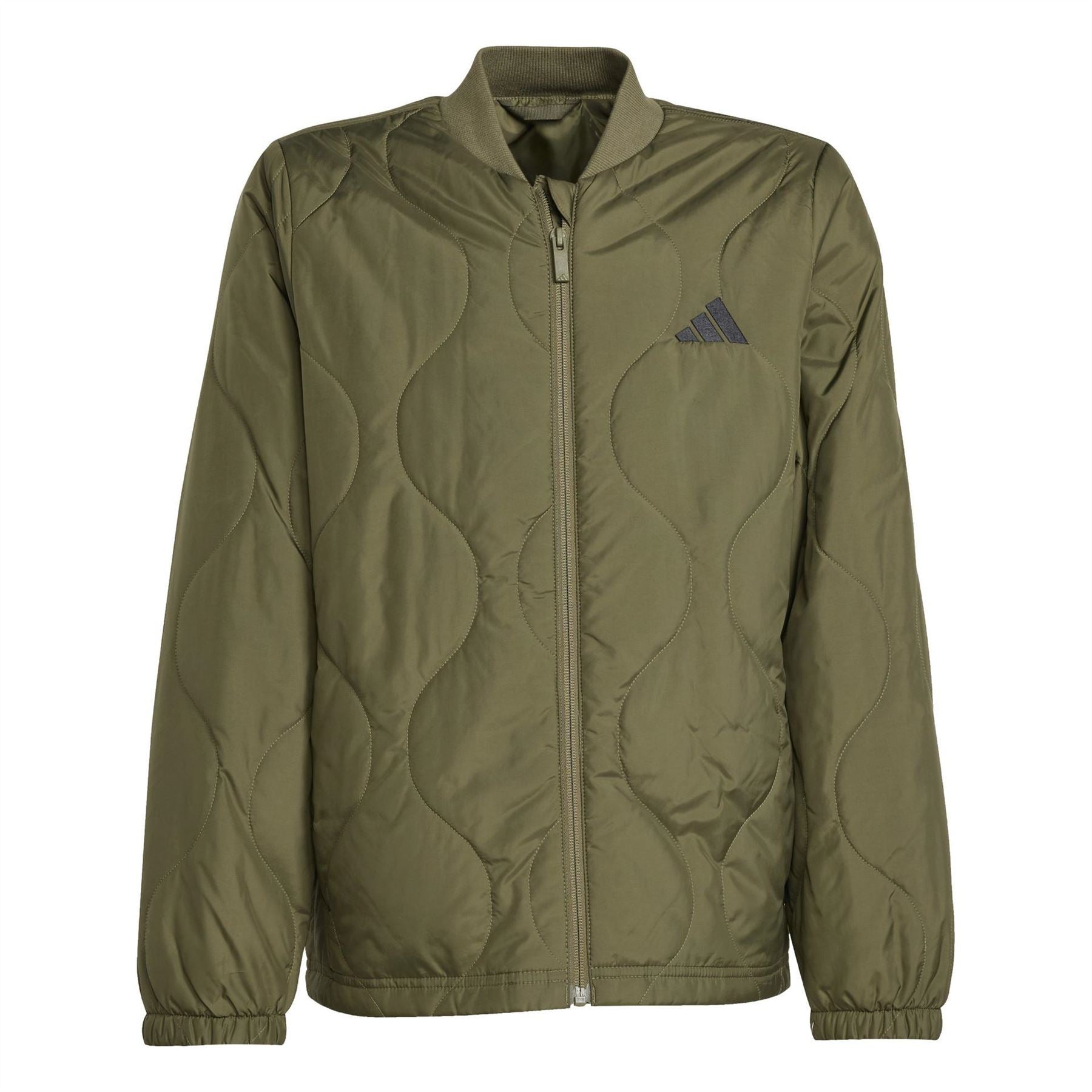 adidas Textured Zipped Pocket Mock Neck Puffer Jacket