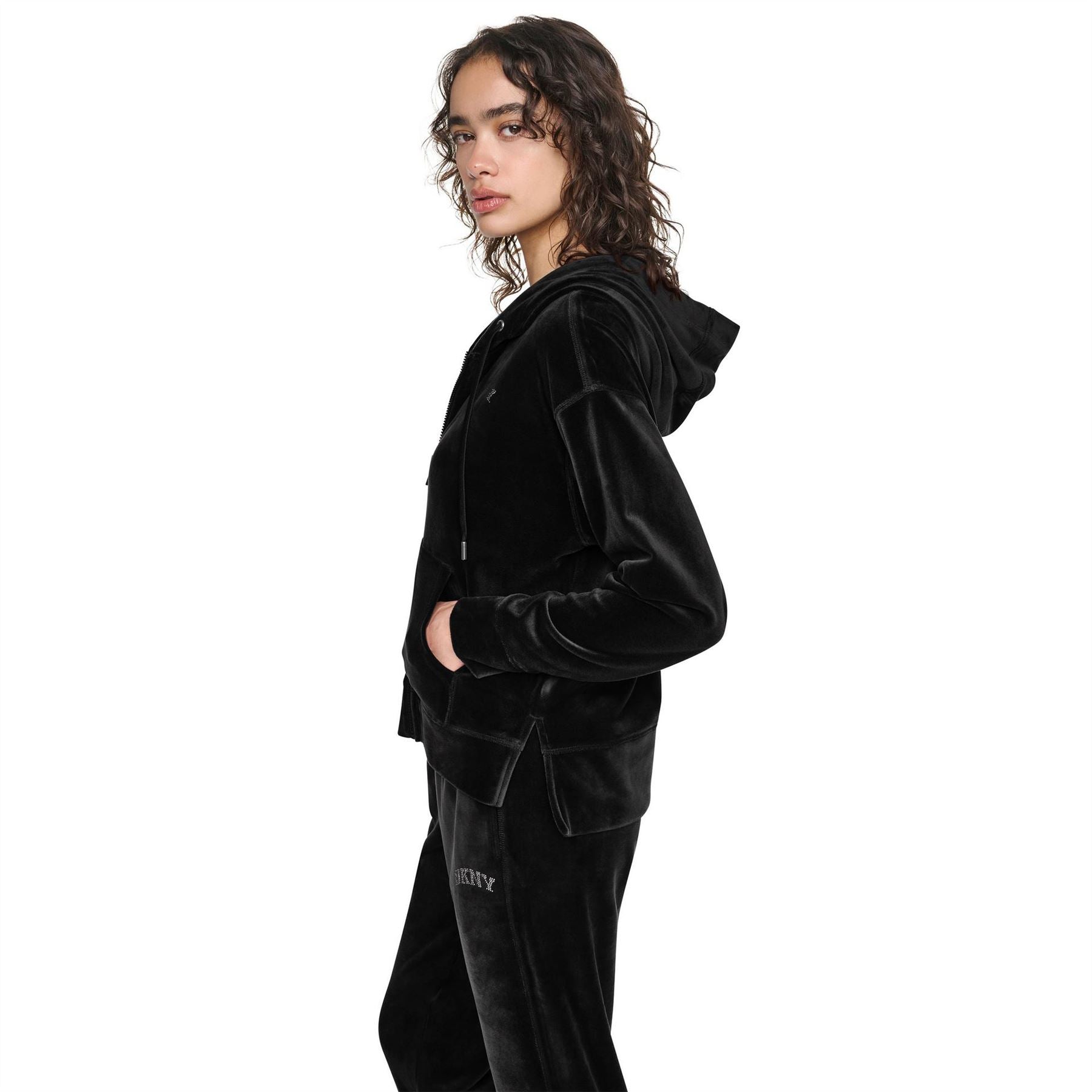 DKNY Velourdmt FulL-Zipullover Hoody Ld64