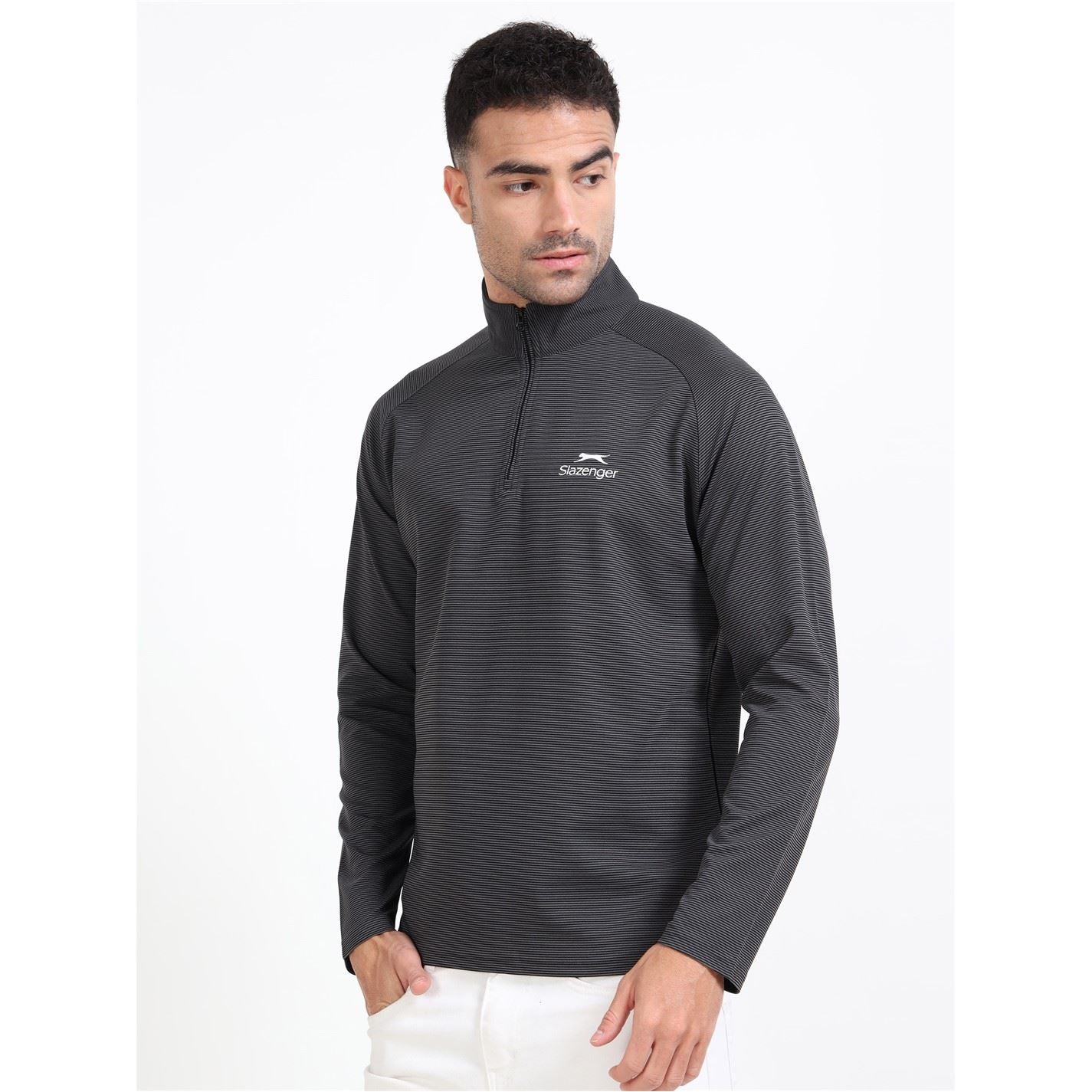 Slazenger Mens Hybrid Quarter Zip Sweatshirt