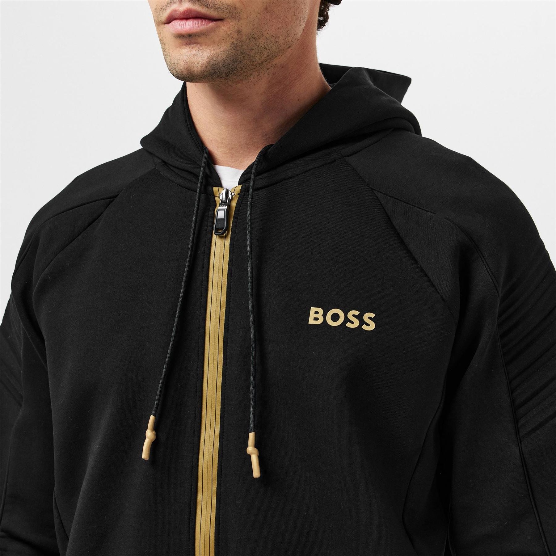 Boss BOSS GREEN Full Zip Hoodie with Adjustable Drawstring Hood   Streamlined Design
