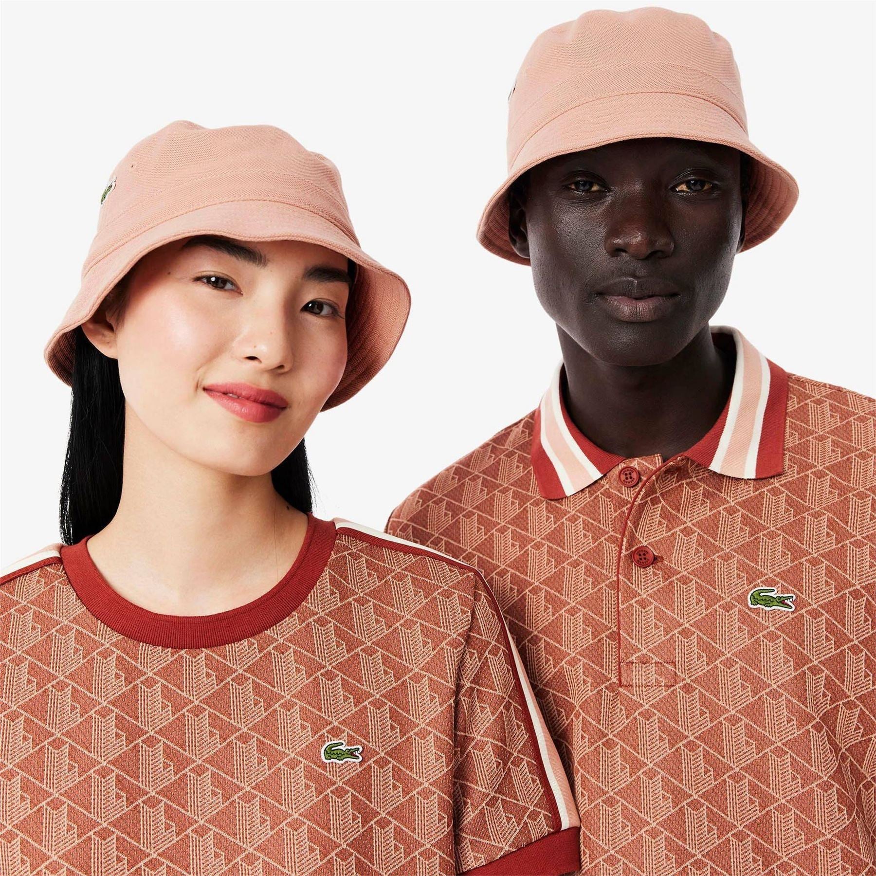 Lacoste Crocodile Logo Print Full Crown Bucket Hat