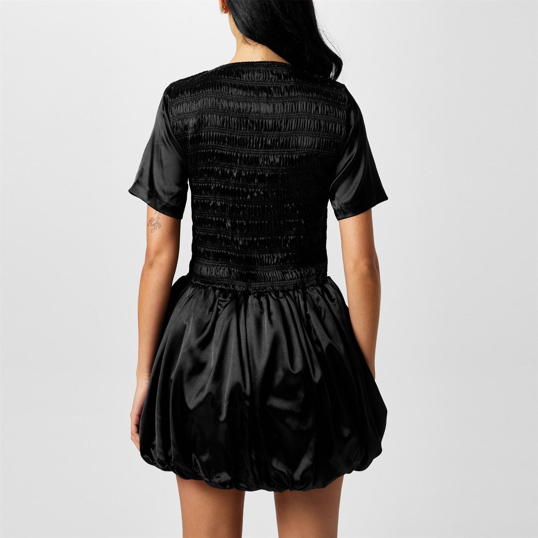 AmyLynn Eleanor Shirred Mini Peplum Dress