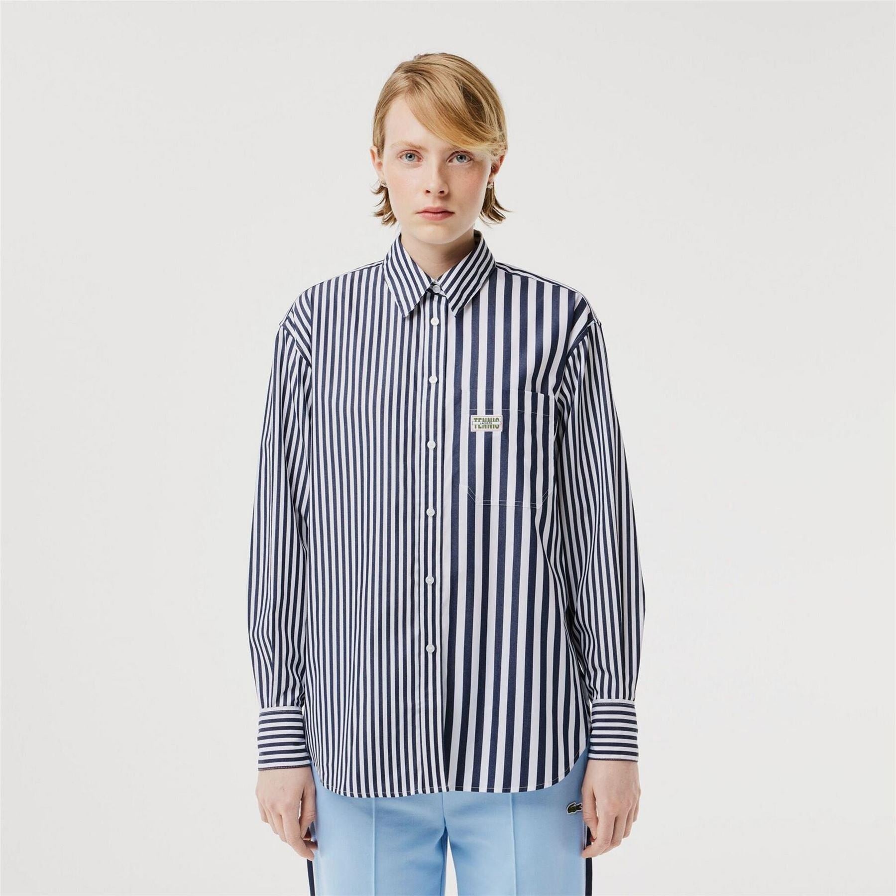 Lacoste X Bandier Striped Cotton Poplin Shirt