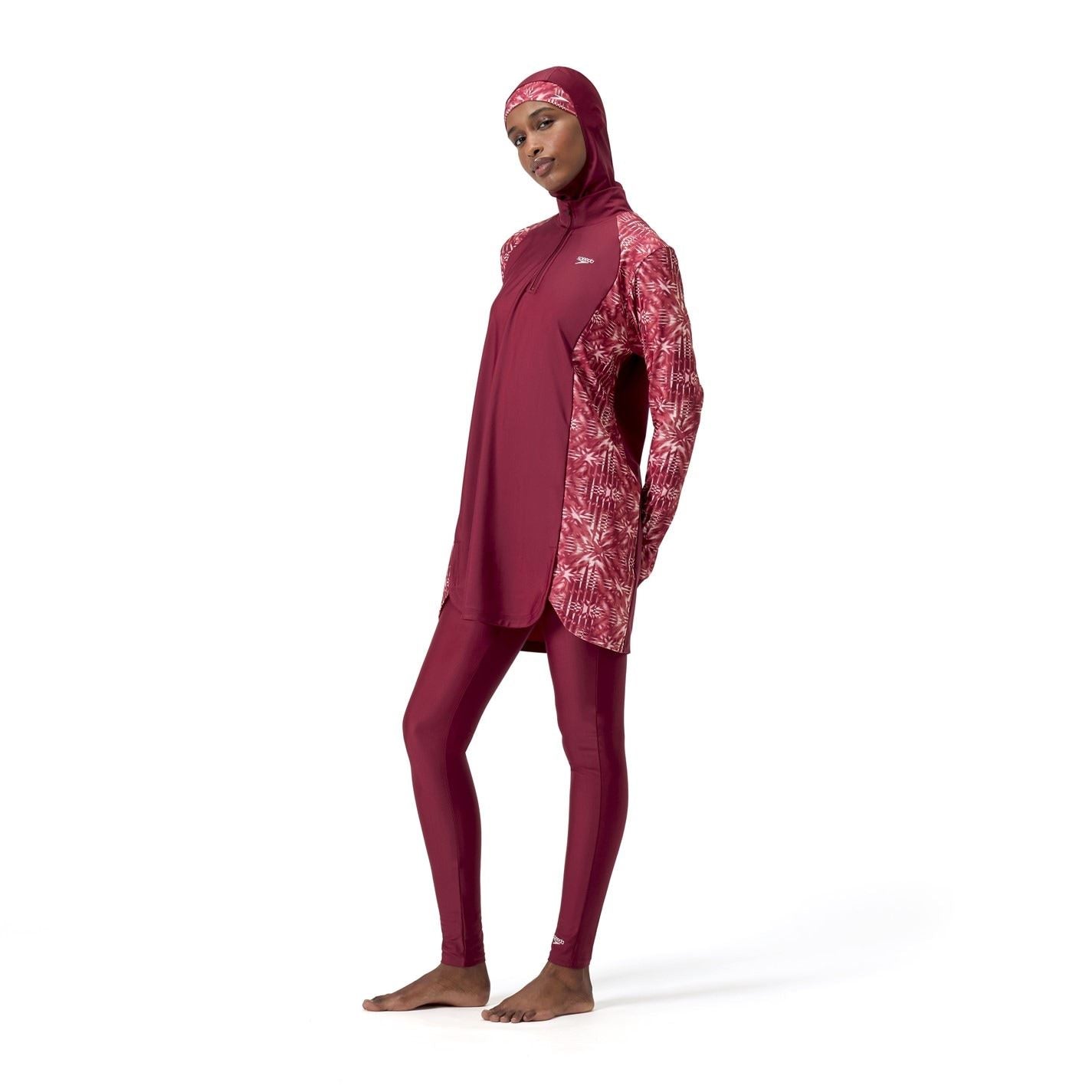 Speedo 3 Piece Geometric Patterned Burkini Swim Set