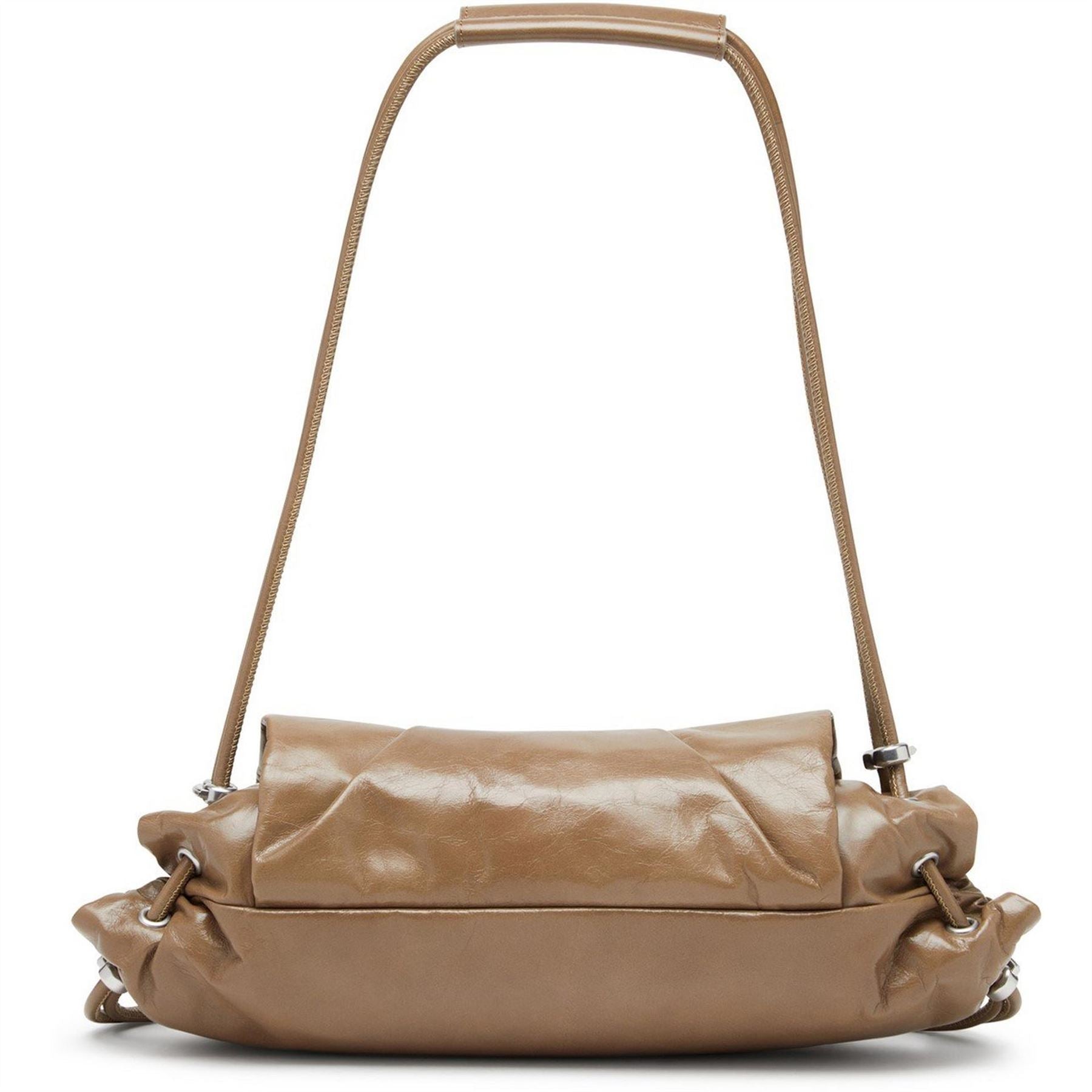 Diesel Crescent Shape Scrunch Hobo Bag with Silver Hardware