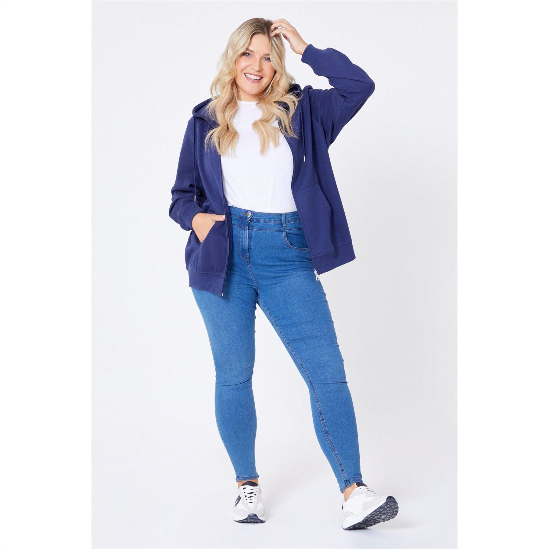 Be You Hooded Relaxed Fit Sweat Jacket with Ribbed Cuff