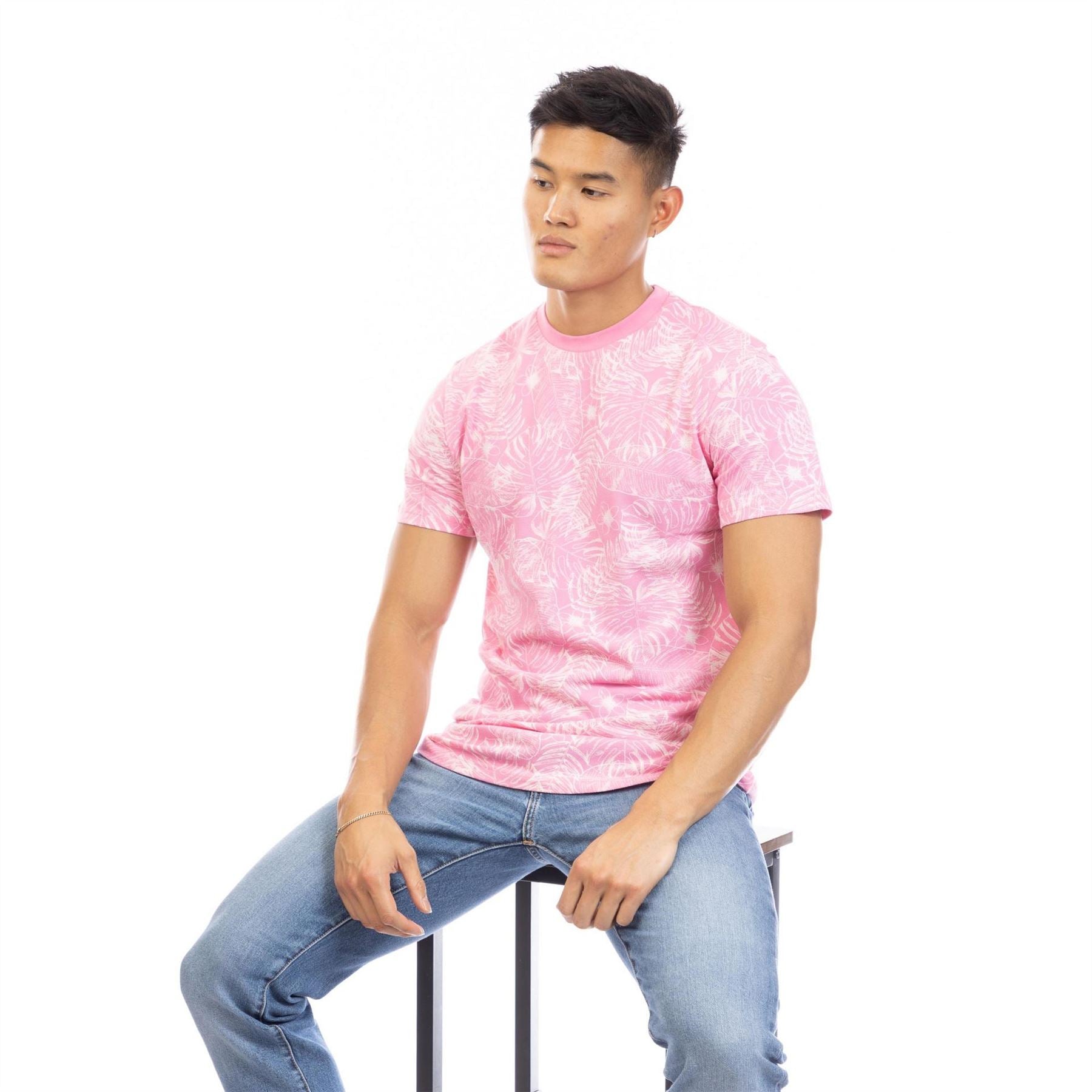 Peter Werth Crew Neck Ribbed Collar Short Sleeve Jersey T-Shirt