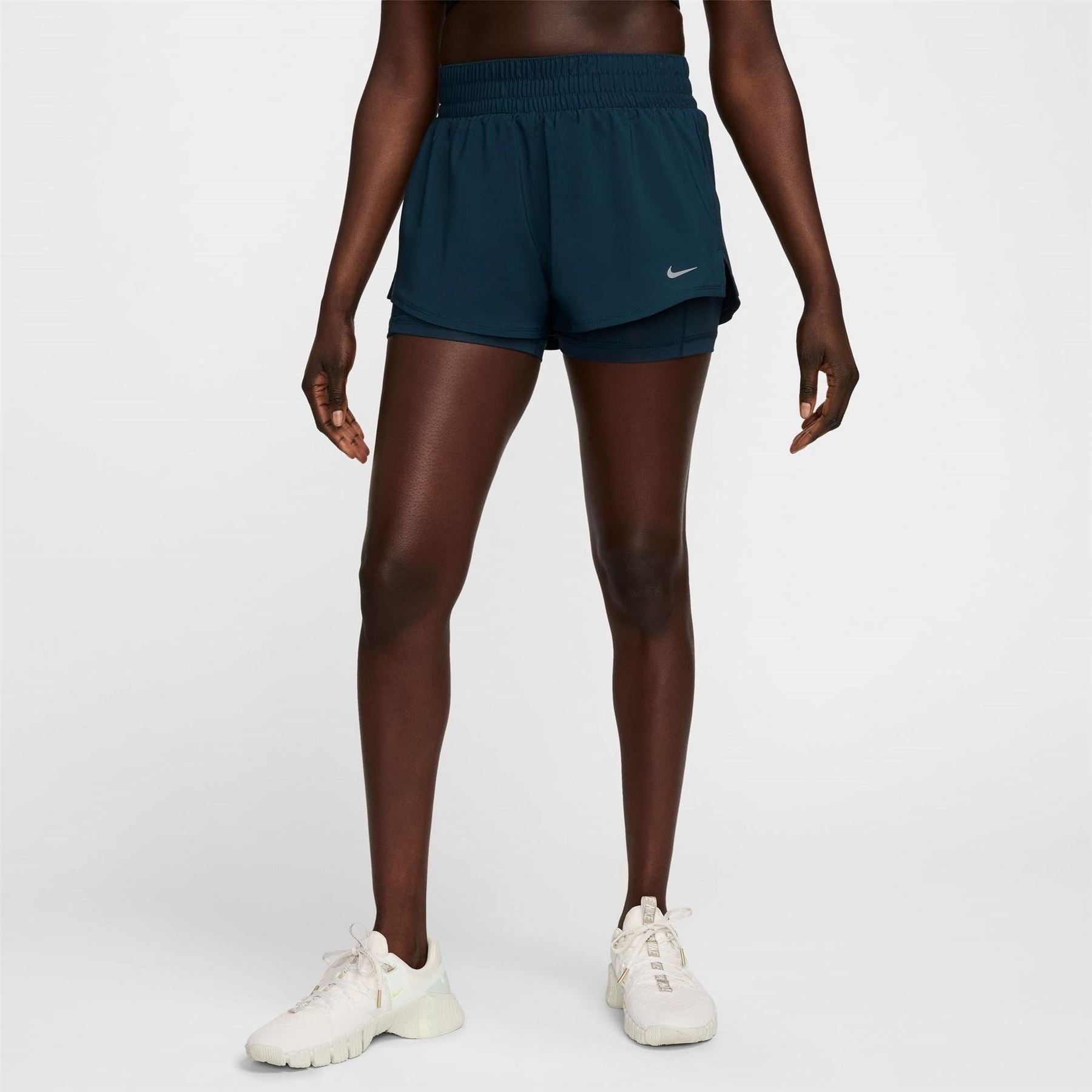 Nike Womens One Dri Fit Mid Rise 3 2 In 1 Shorts