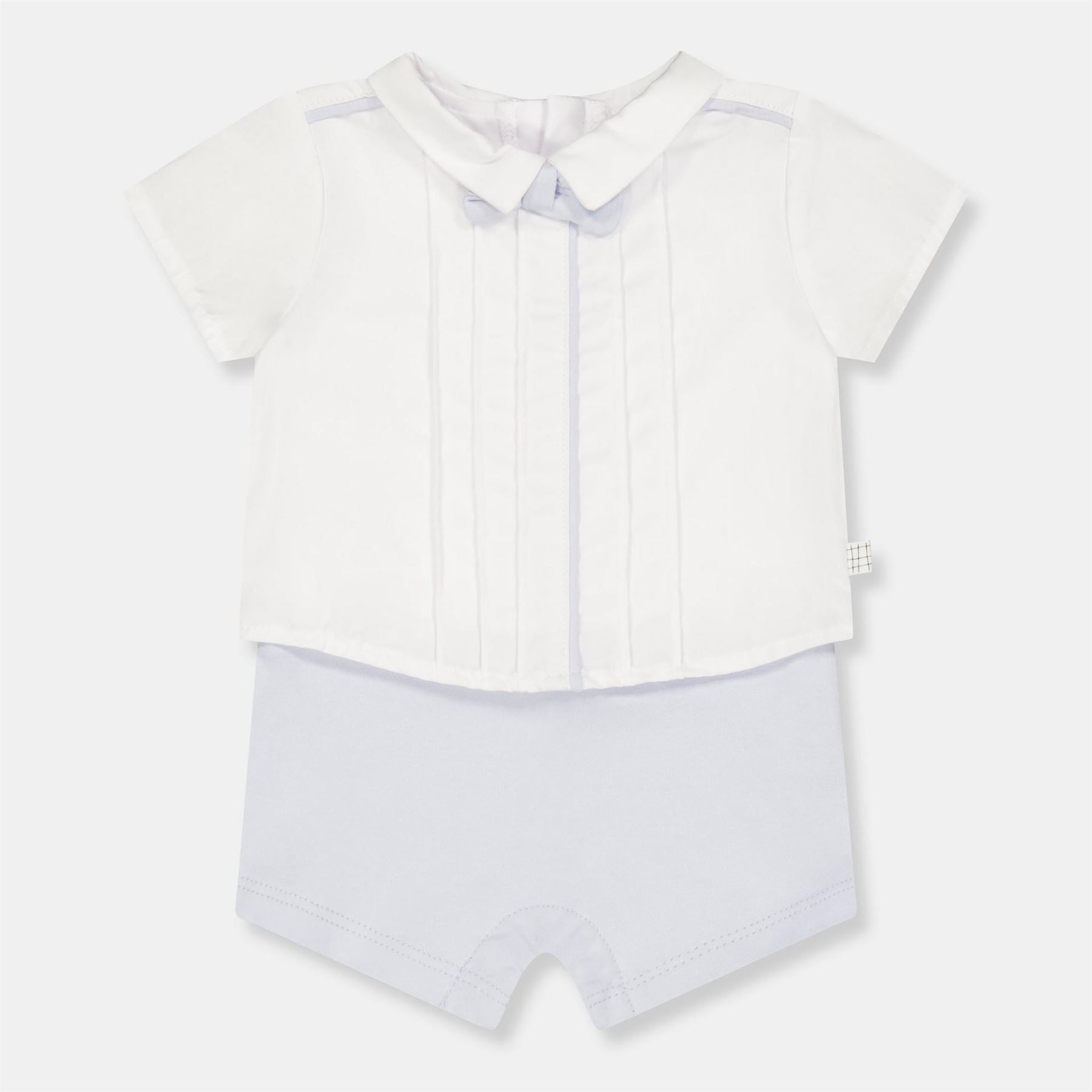 Carrement Beau Collared Neck Short Sleeve Solid Patterned Onesie