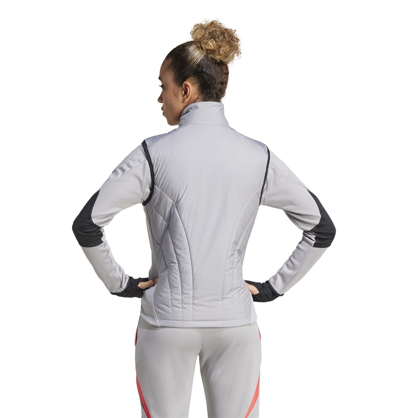 adidas Womens Tiro24c Solid Patterned Ribbed Cuff Performance Vest