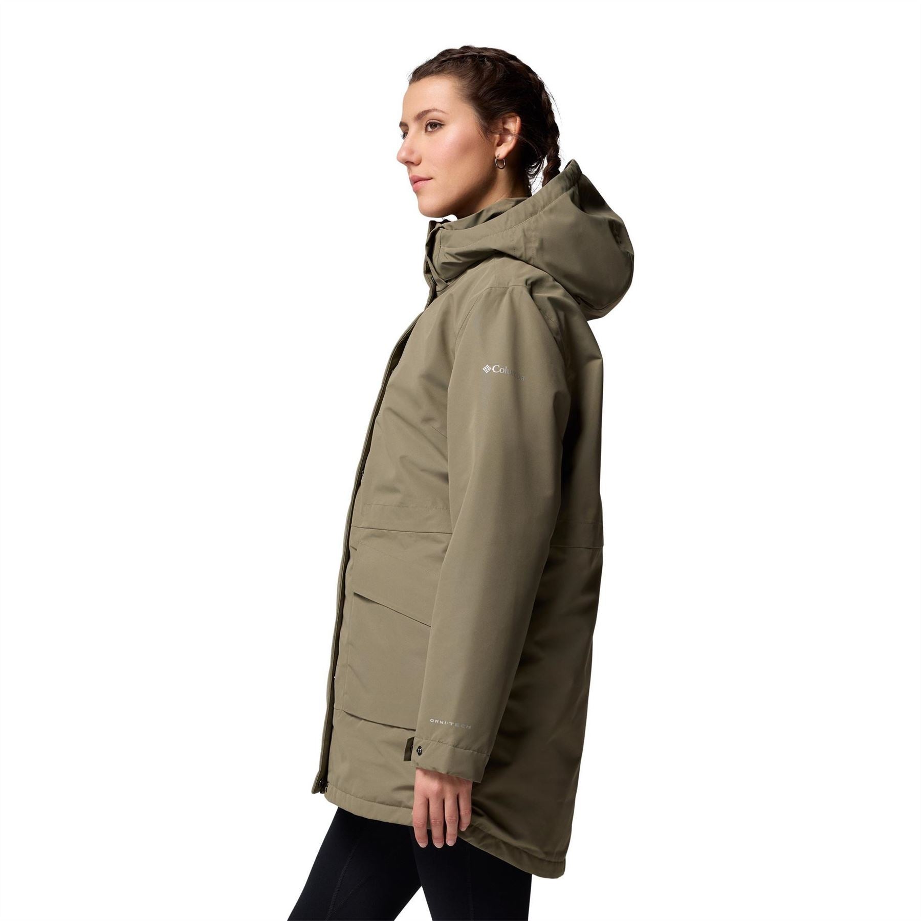 Columbia Pulask Hooded Solid Patterned Parka Jacket