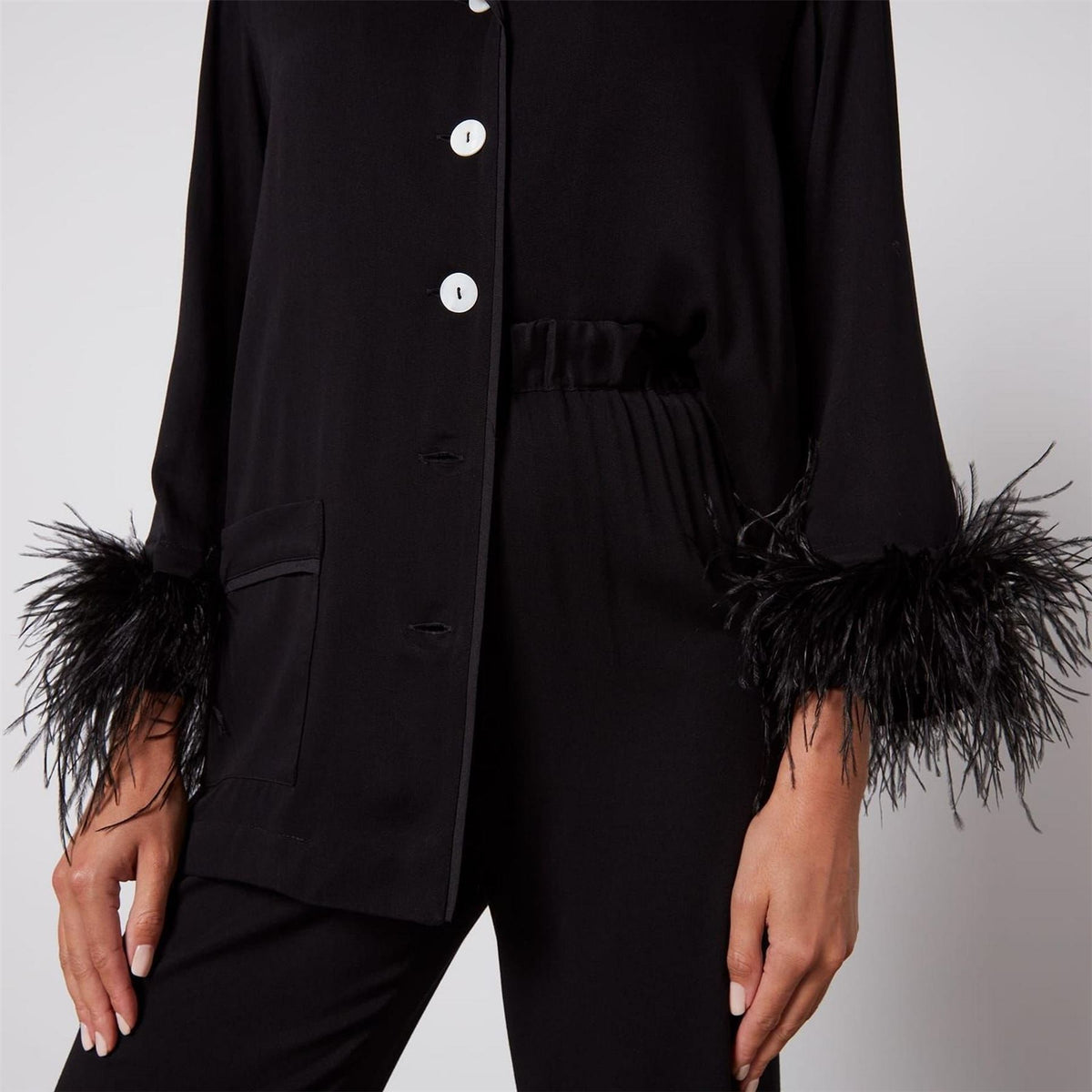 Sleeper Pajama Set With Double Feathers