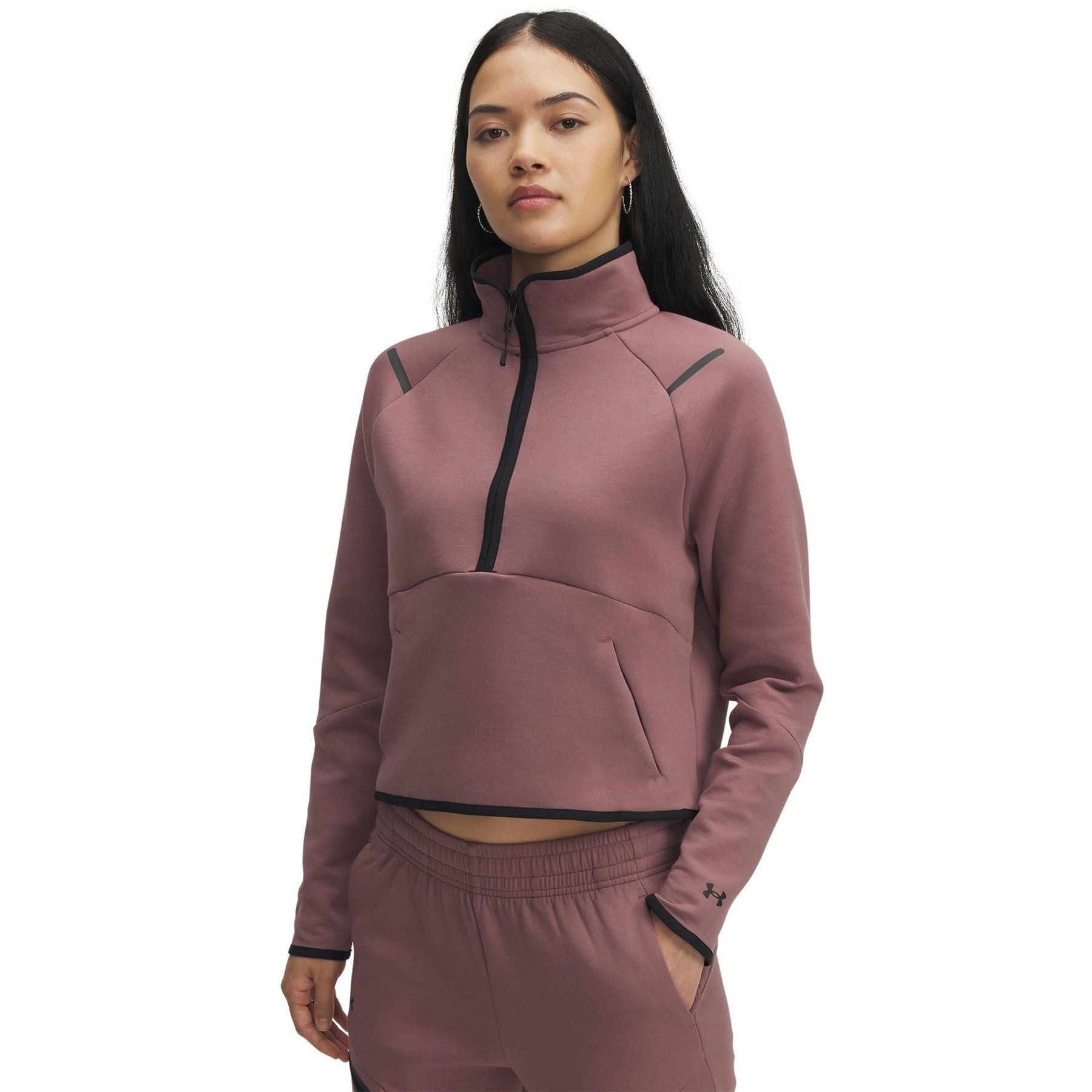 Under Armour Reflective Trim Cropped Raglan Sleeve Relaxed Fit Sweatshirt