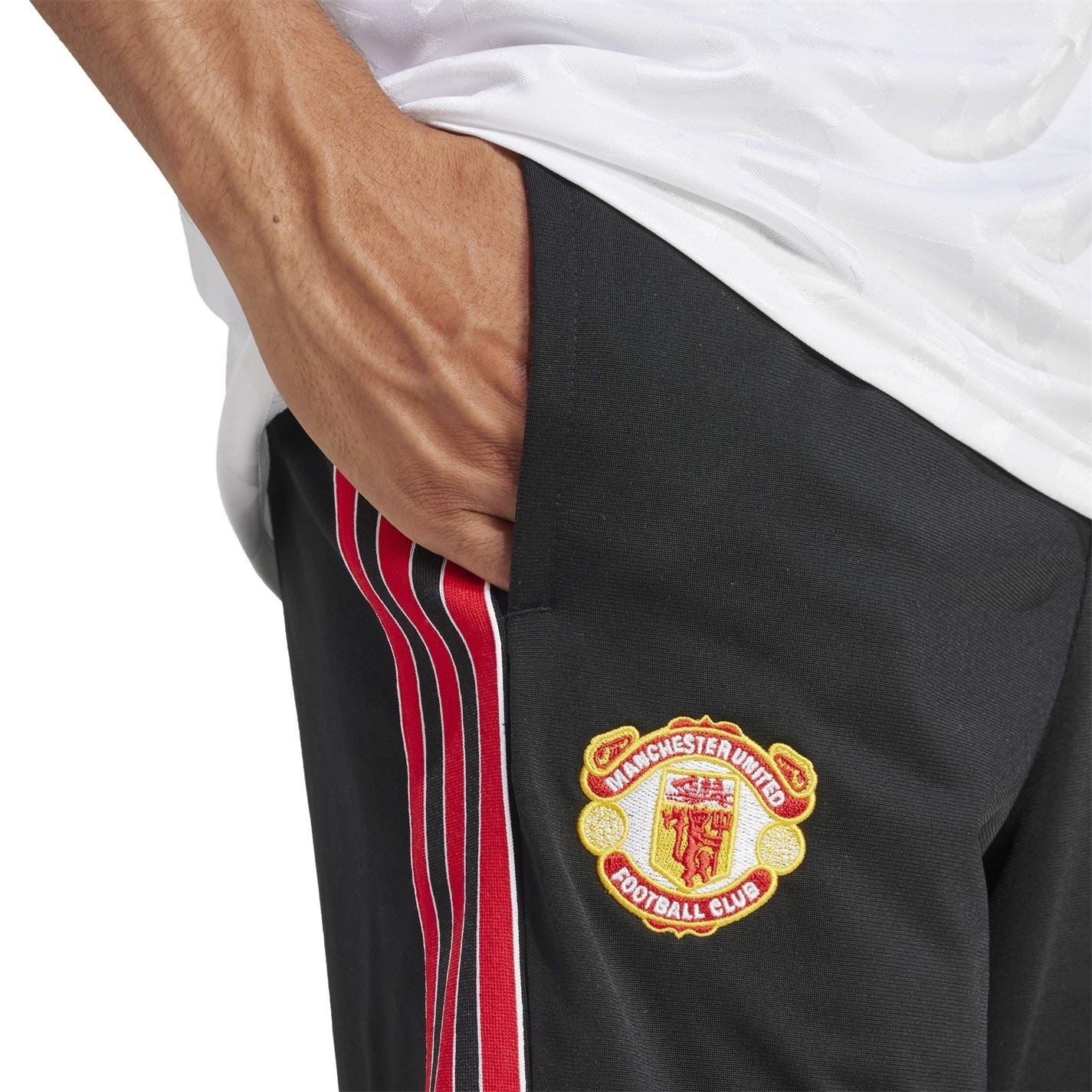 adidas Mufc Solid Patterned Slim Track Pants
