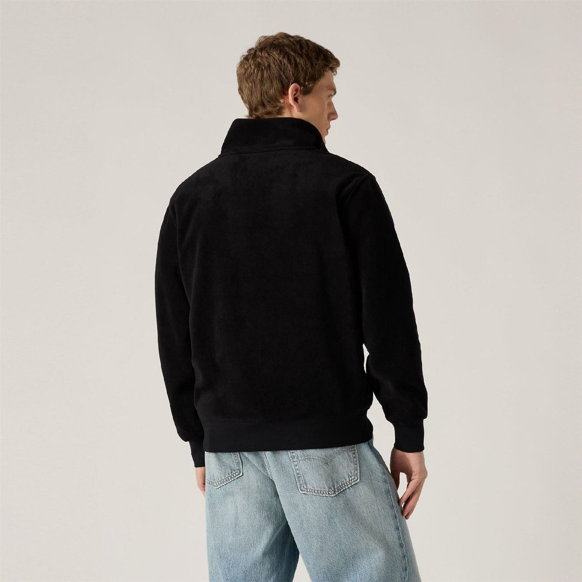 Levis Housemark Zip Neck High Collar Long Sleeve Sweatshirt