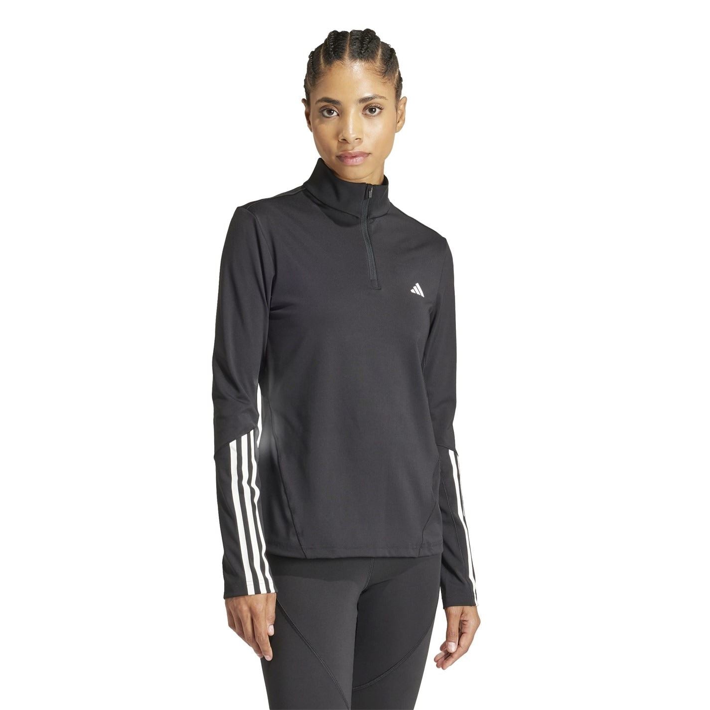 adidas Hyperglam Zip Neck Long Sleeve Gym Top