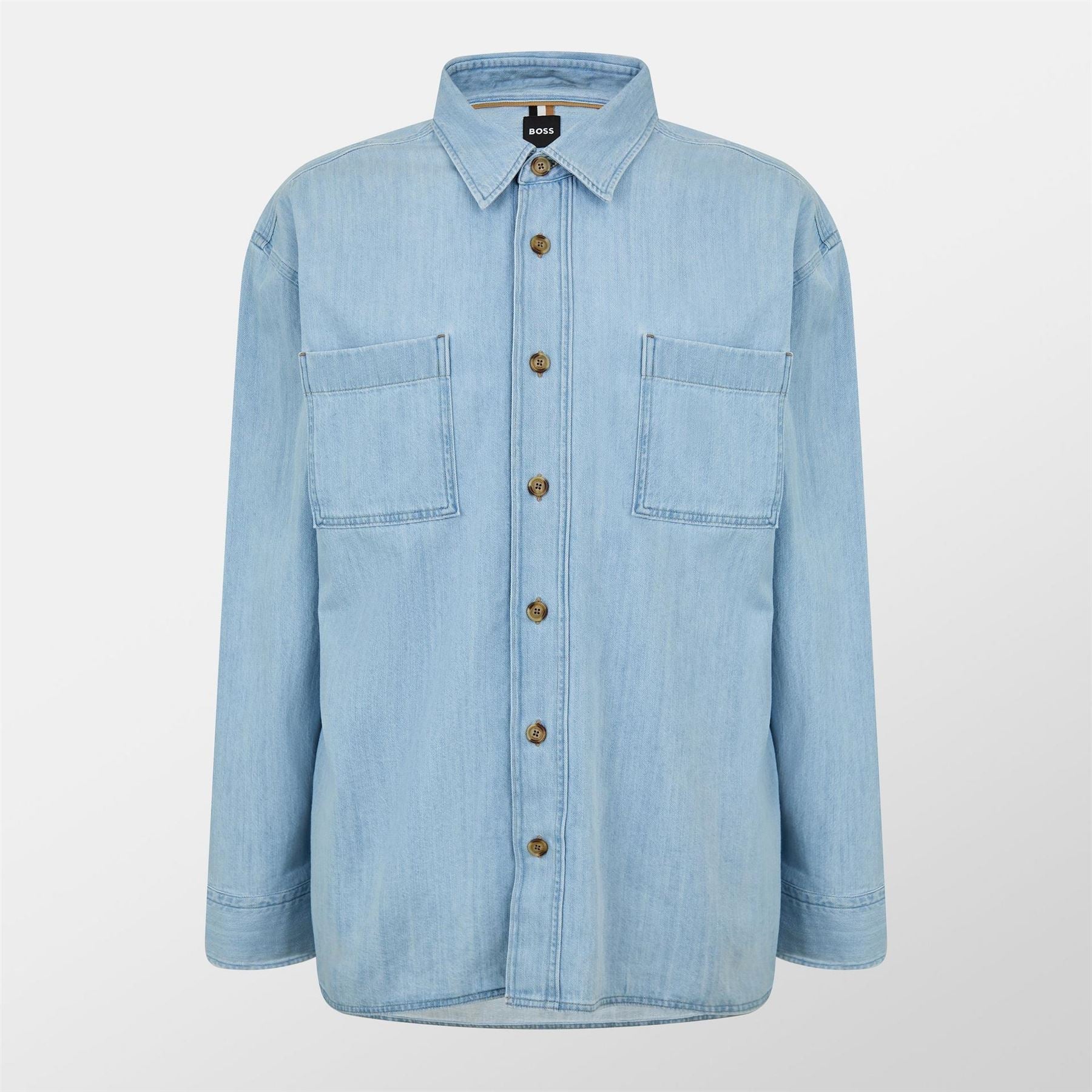 Boss Hbb Hcory Denim Patterned Long Sleeve Shirt