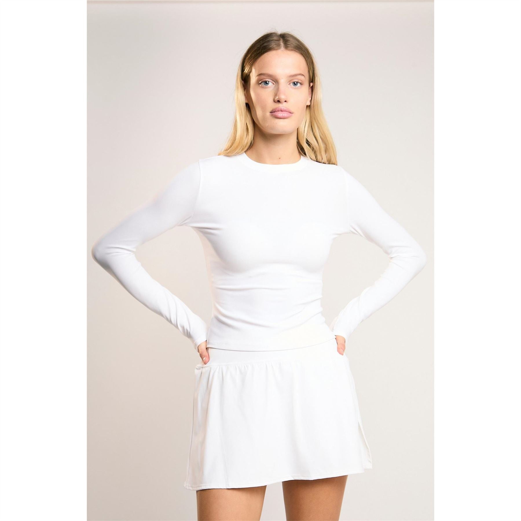 Agon White Long Sleeve  Top