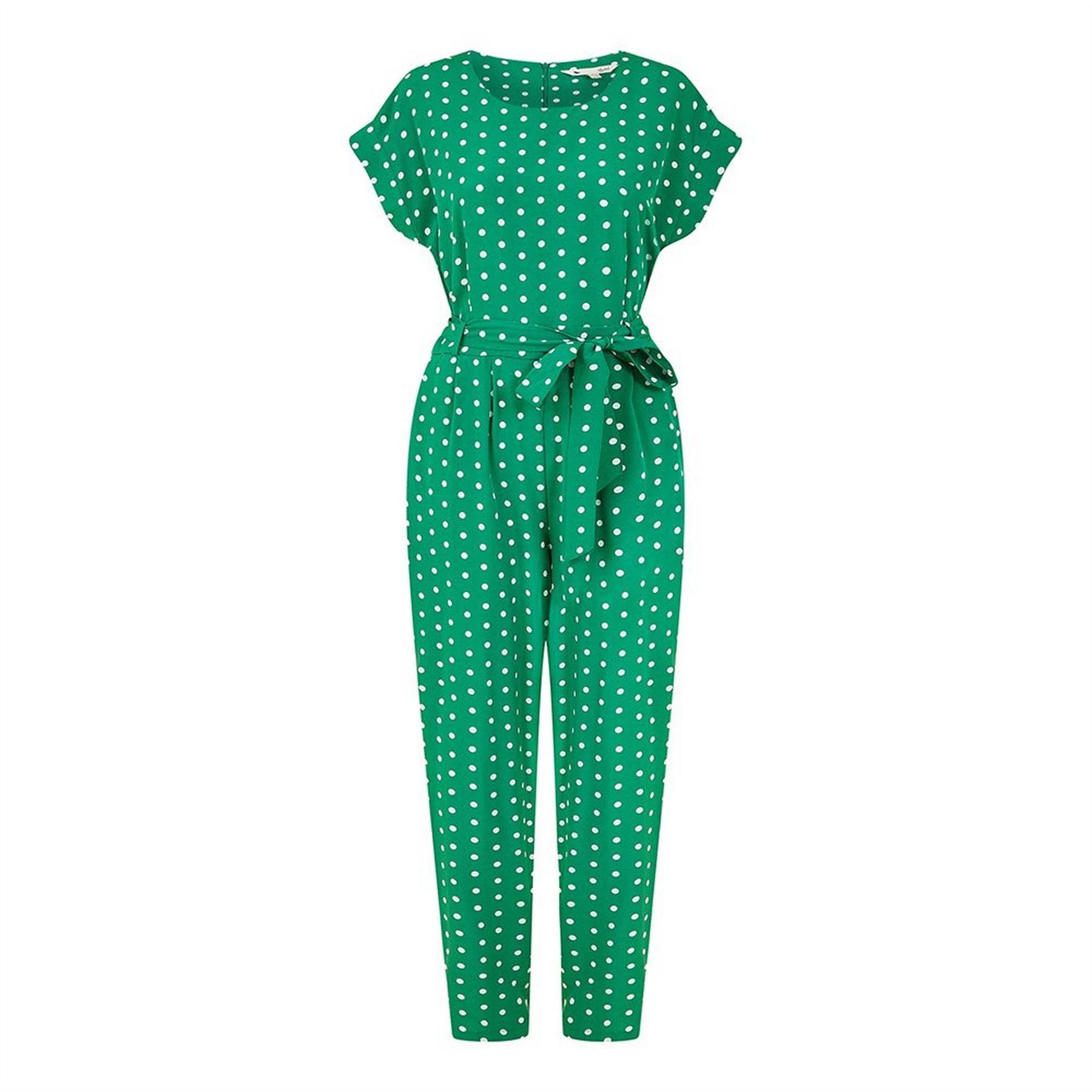 Yumi Spot Print Crew Neck Jumpsuit
