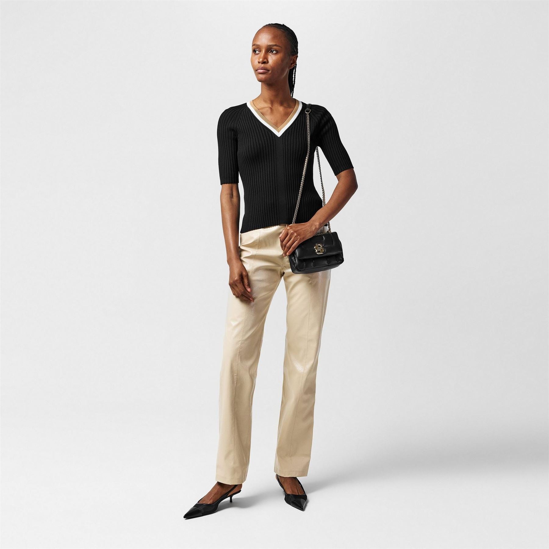 Boss C Tadas Leather Pu Trousers