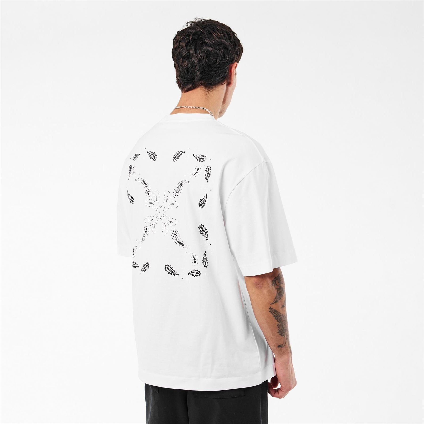 Off White Bandana Crew Neck Short Sleeve T-Shirt