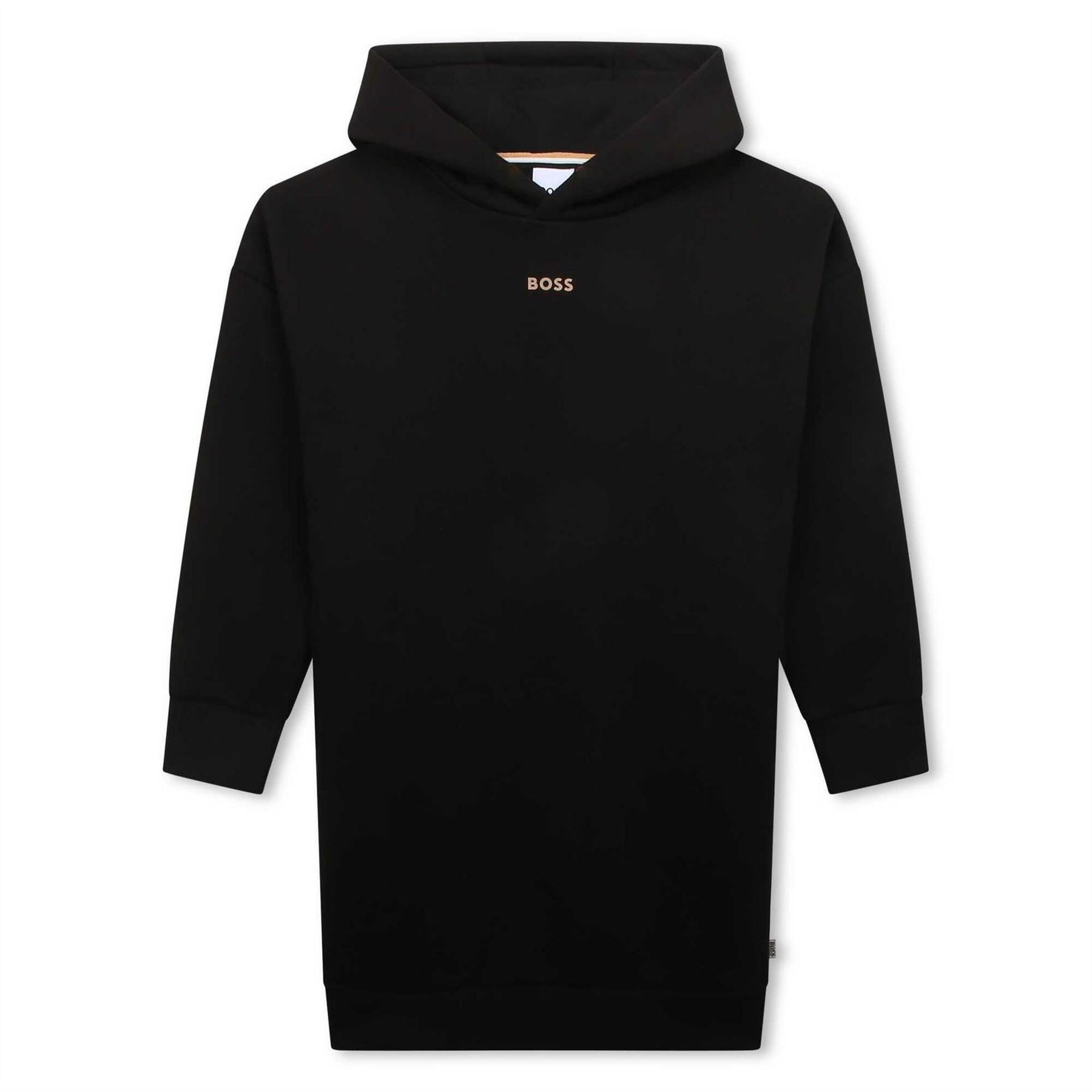 Boss Logo Hooded Mini Sweatshirt Dress