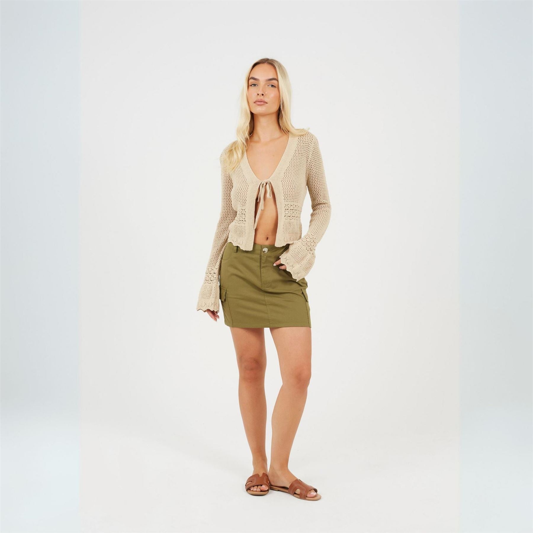 Brave Soul Womens Denim Mini Skirt With Cargo Pockets