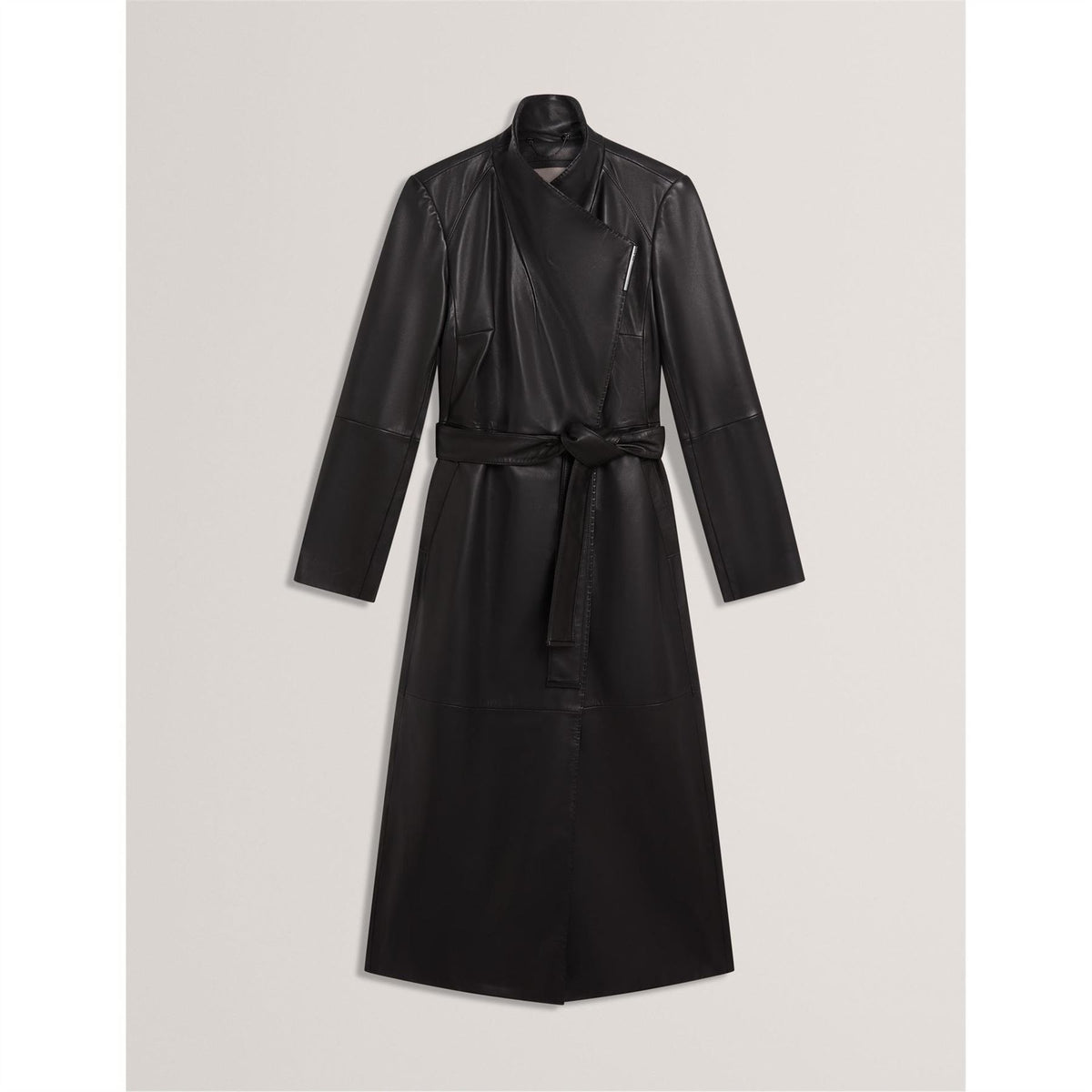 Ted Baker Solid Patterned Lapel Collared Wrap Coat