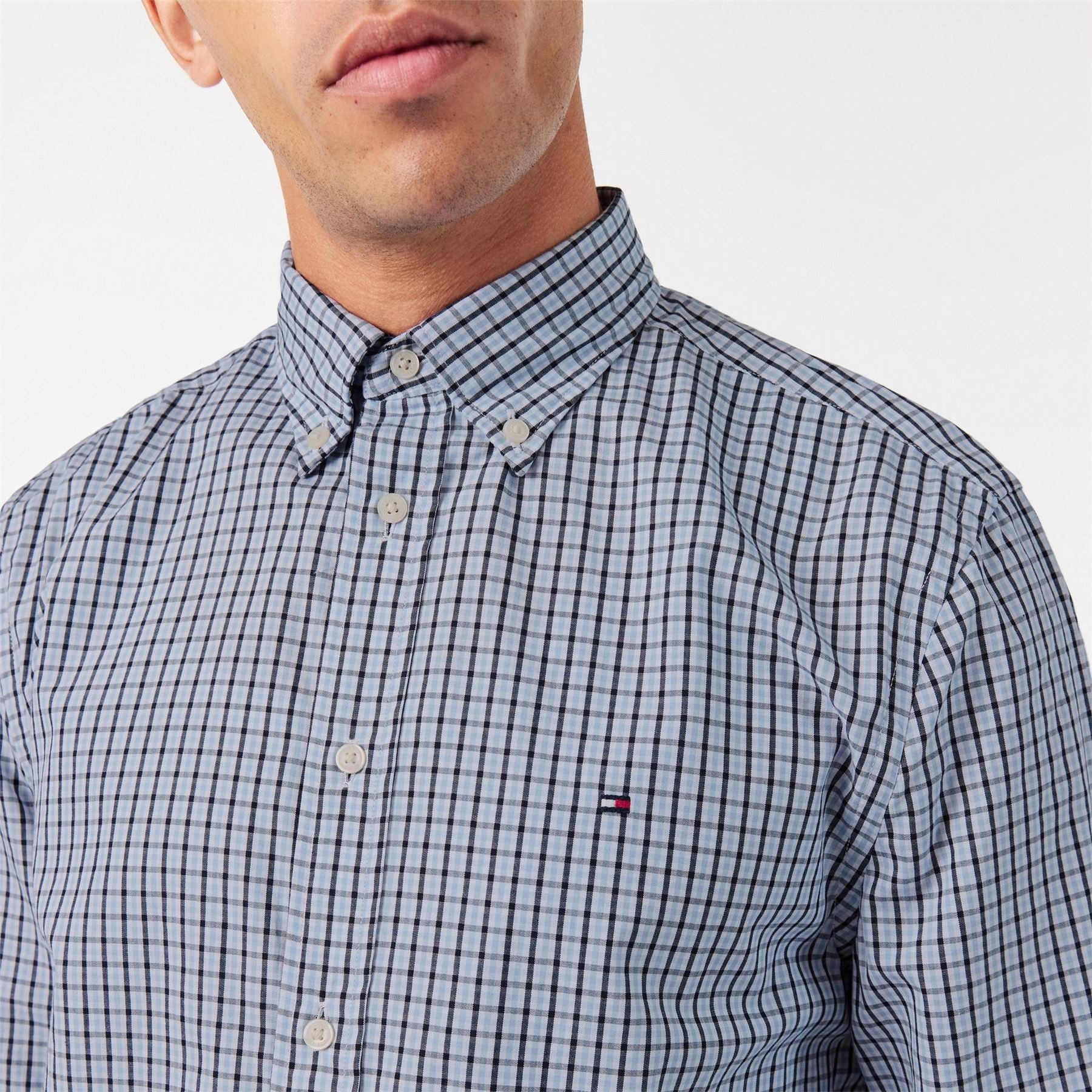 Tommy Hilfiger Flex Poplin Gingham Long Sleeve Patterned Shirt
