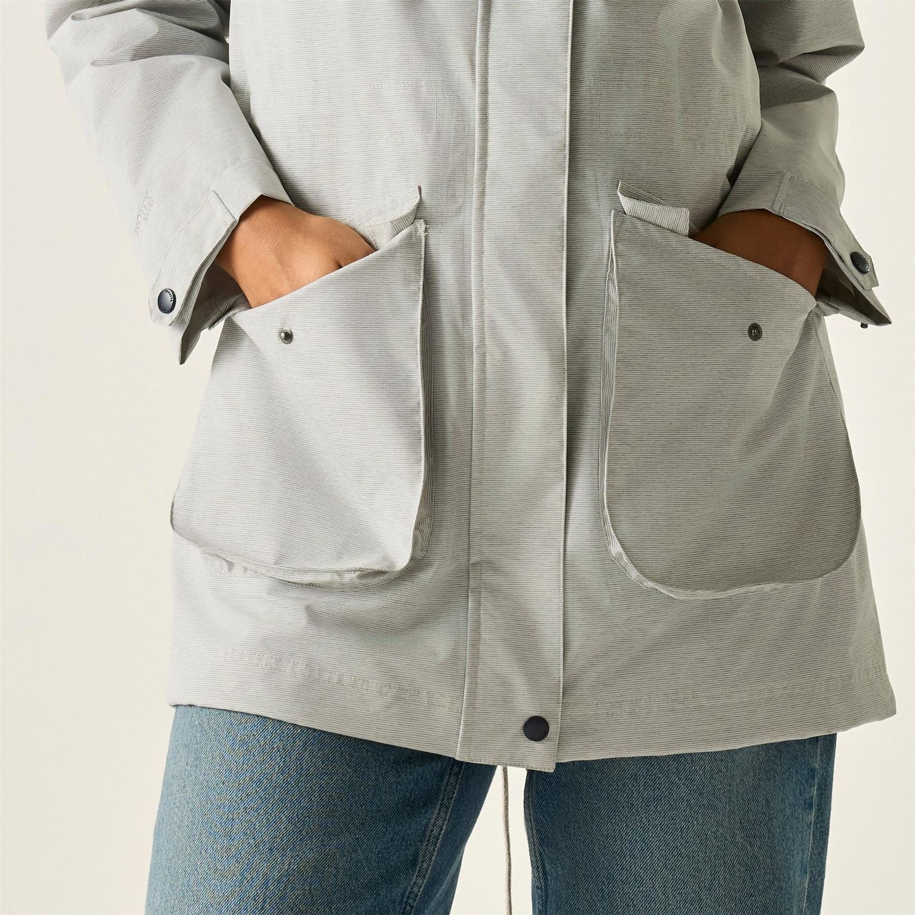 Regatta Norana Solid Patterned Snap Button Storm Flap Parka Coat