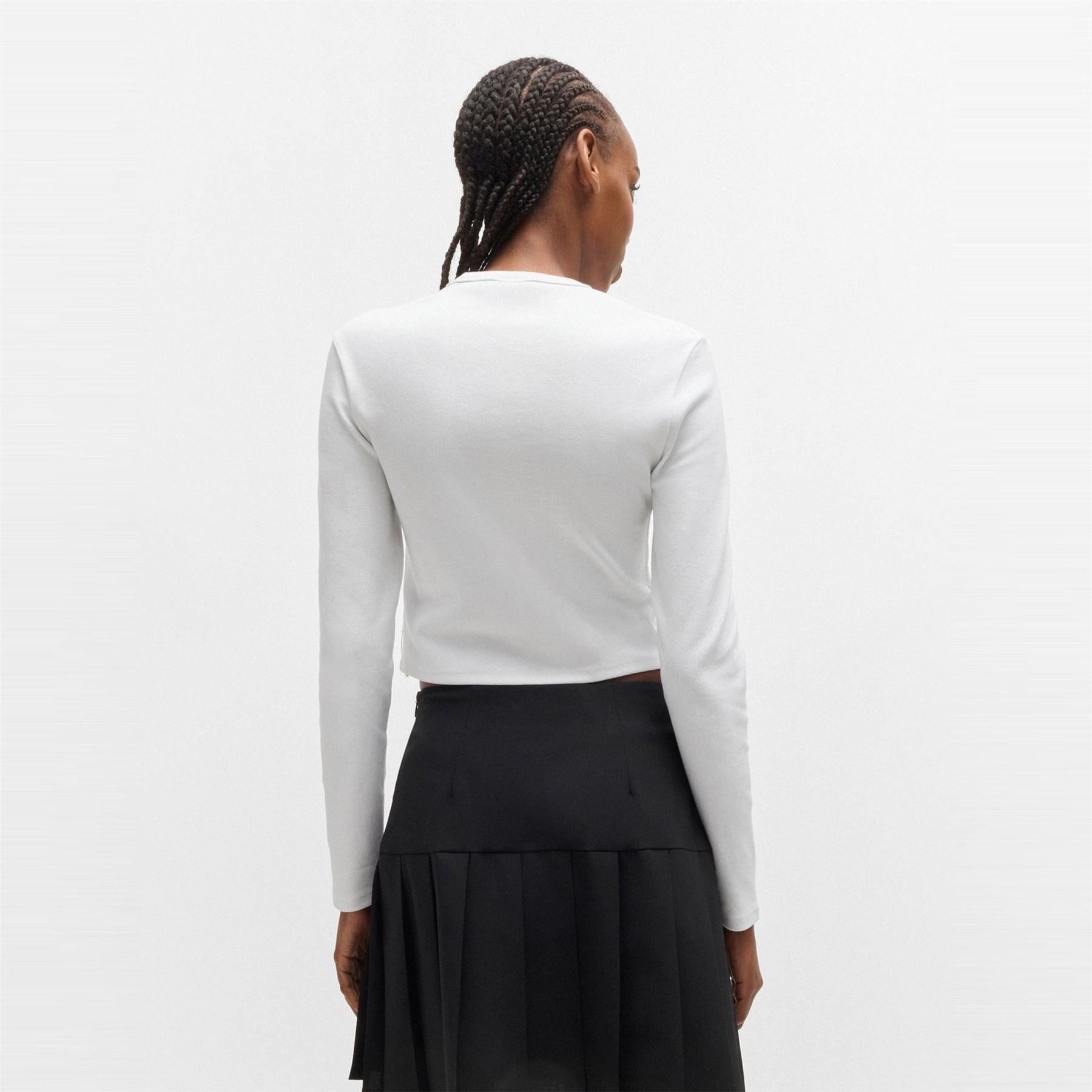 Hugo Cropped Crew Neck Regular Fit T-Shirt