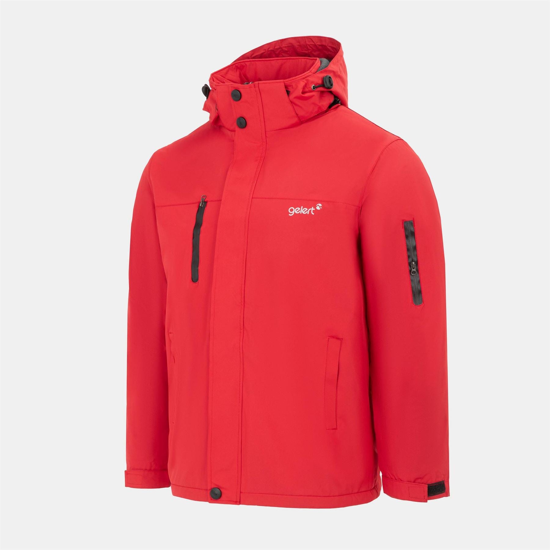 Gelert Hooded Snap Button Solid Patterned Parka Jacket with Zipped Pocket