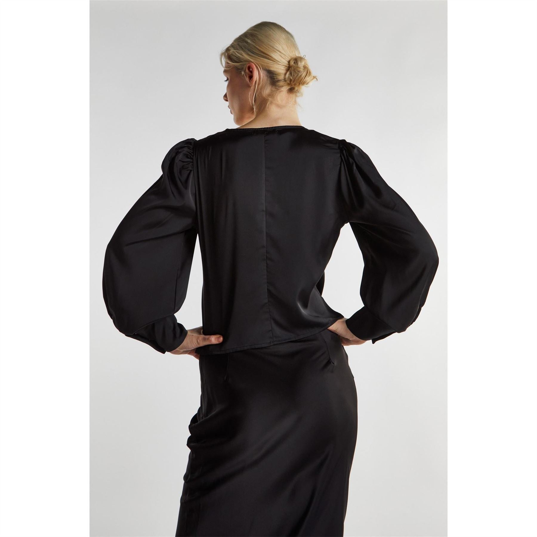 Glamorous Satin Long Sleeve Top
