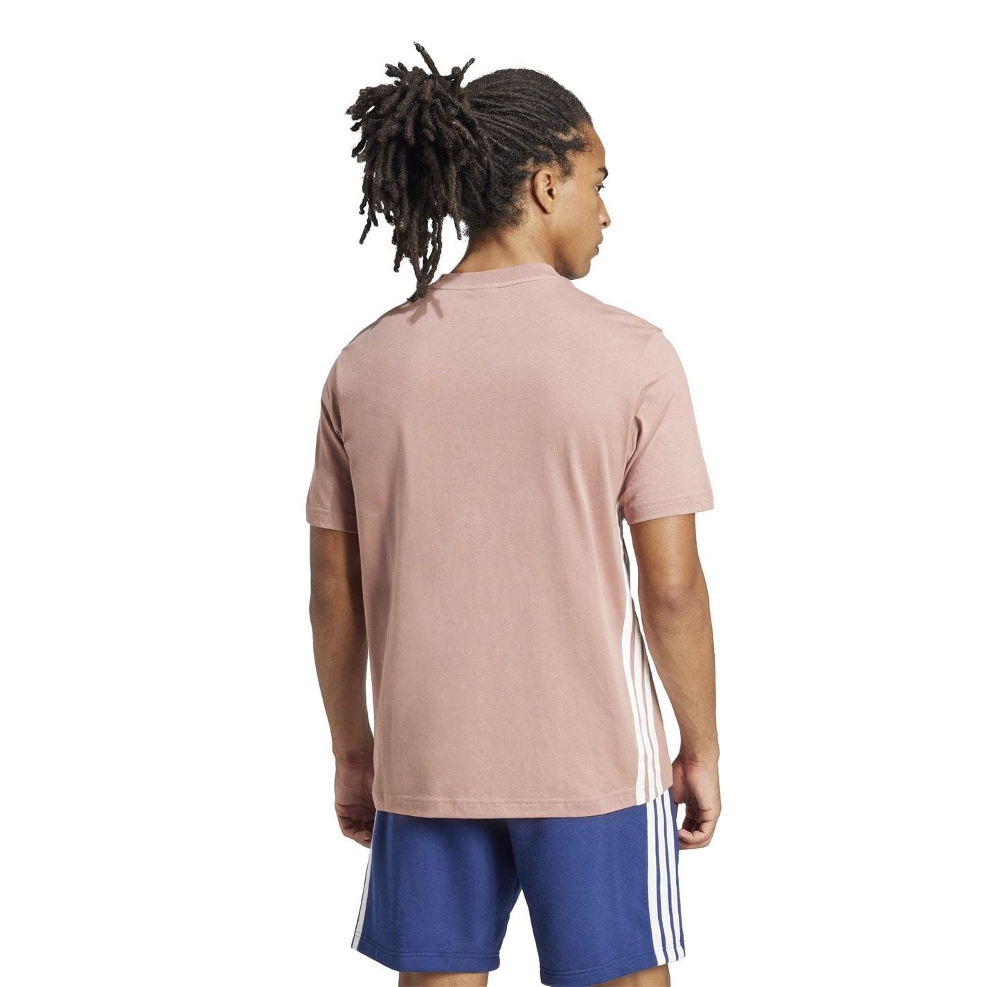 adidas Mens Essential Three Stripes Single Jersey Tee