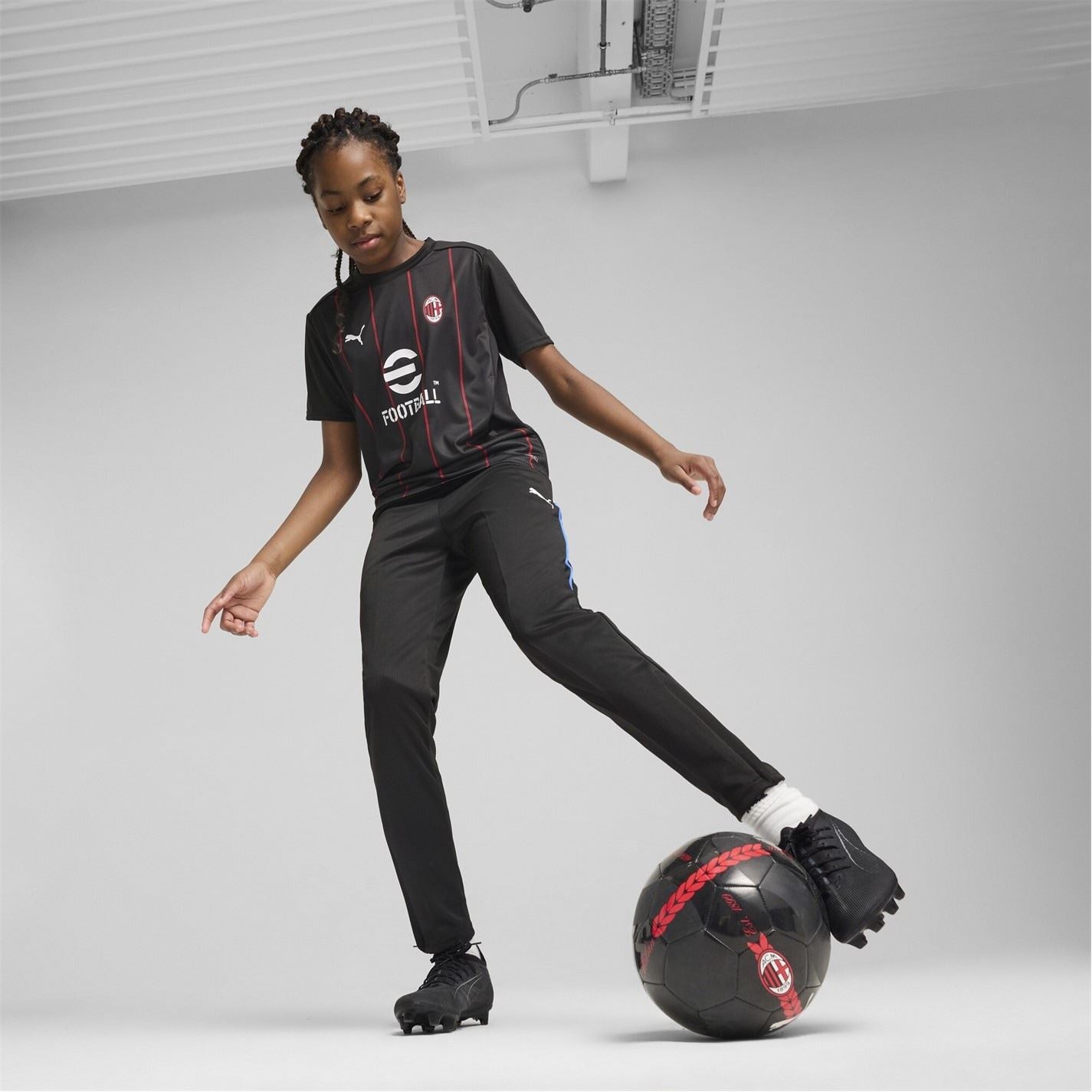 Puma Ac Milan Prematch Shirt 2024 2025 Juniors