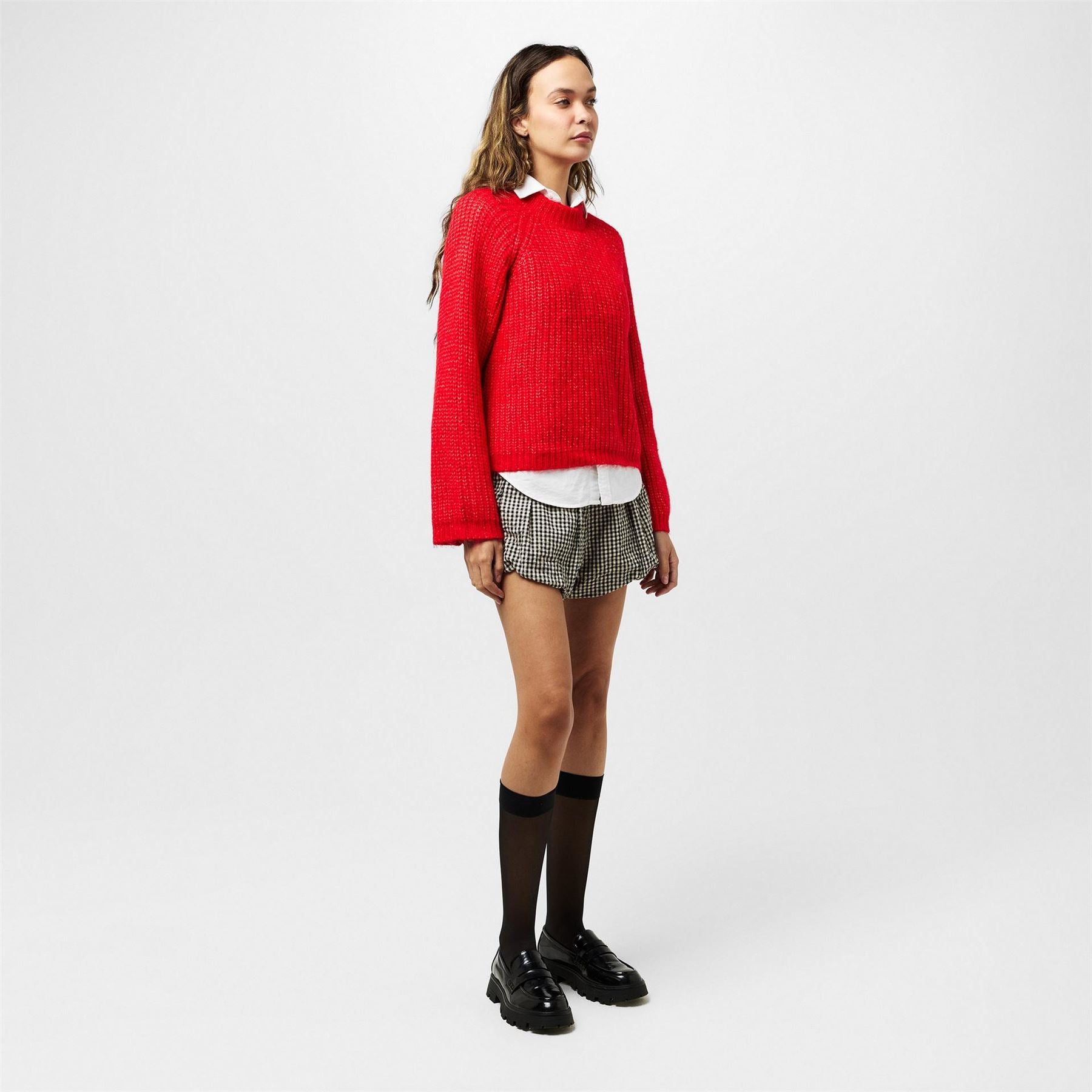 Pieces Relaxed Fit Hooded Long Sleeve Sweatshirt