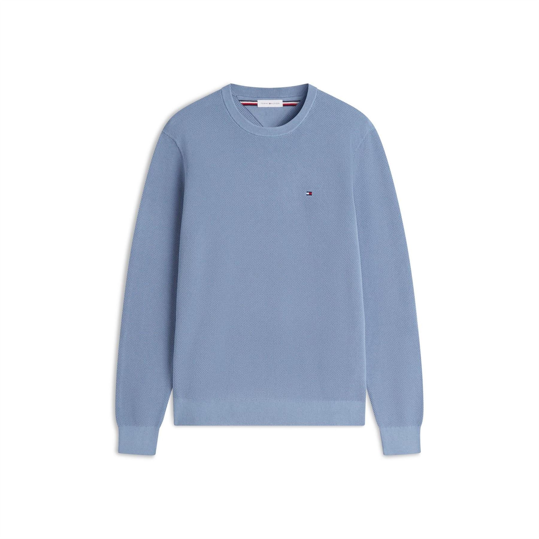 Tommy Hilfiger Crew Neck Ribbed Collar Long Sleeve Sweater