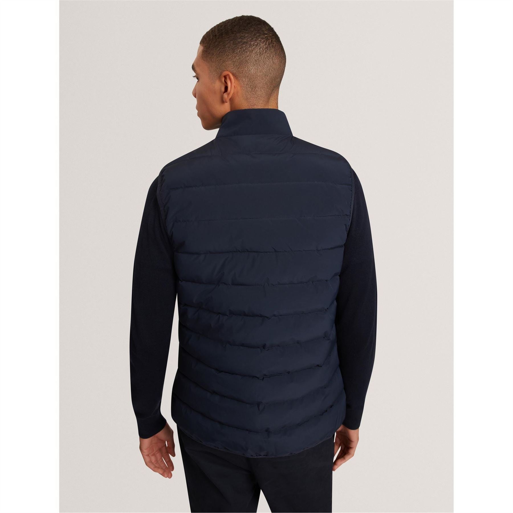 Ted Baker Quilted Horizontal Stripe Puffer Coat