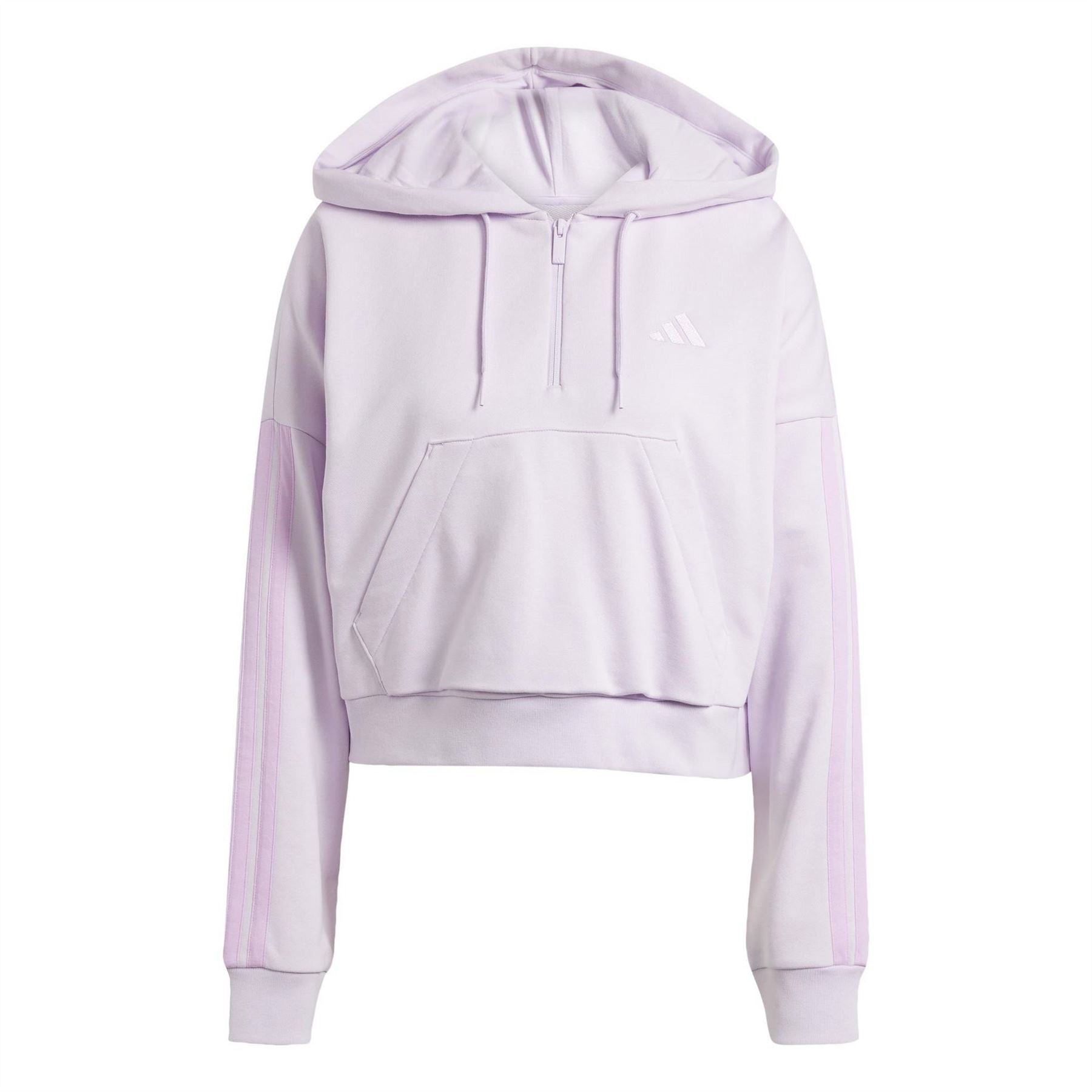 adidas Womens Essentials 3 Stripes Quarter Zip Hoodie