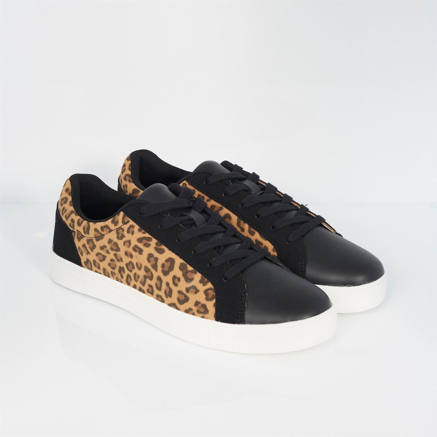 Brave Soul Mens Leopard Print Trainers
