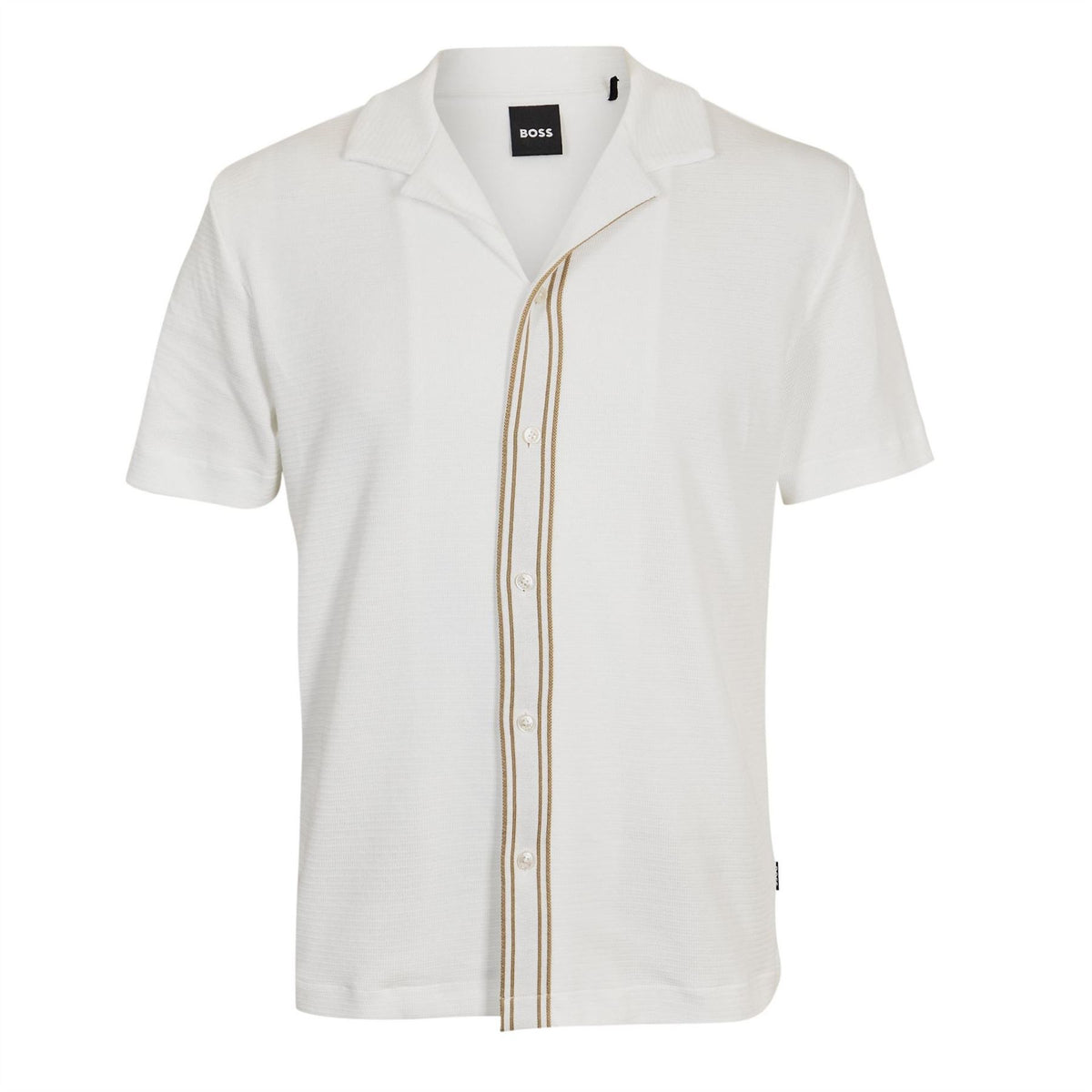 Boss Black Pasini Short Sleeve Collared Shirt With Contrast Trim