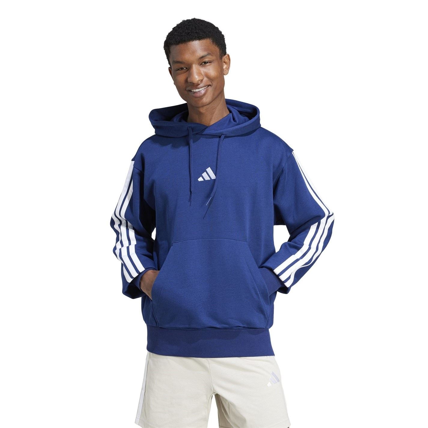 adidas Mens Fleece 3 Stripes Hoodie