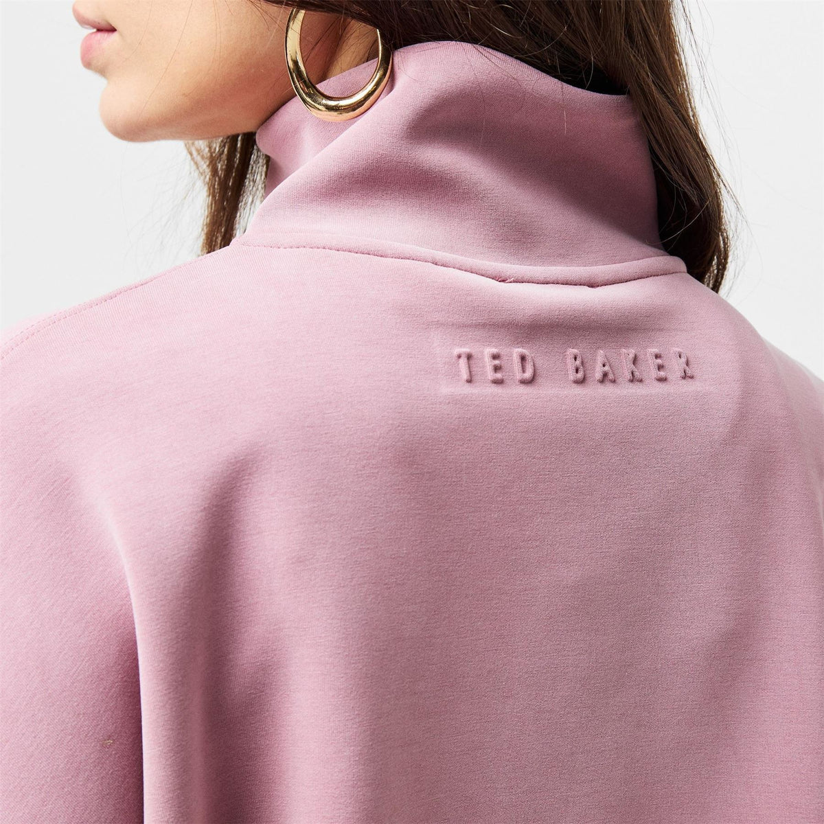 Ted Baker Cropped Relaxed Fit Funnel Neck Sweatshirt