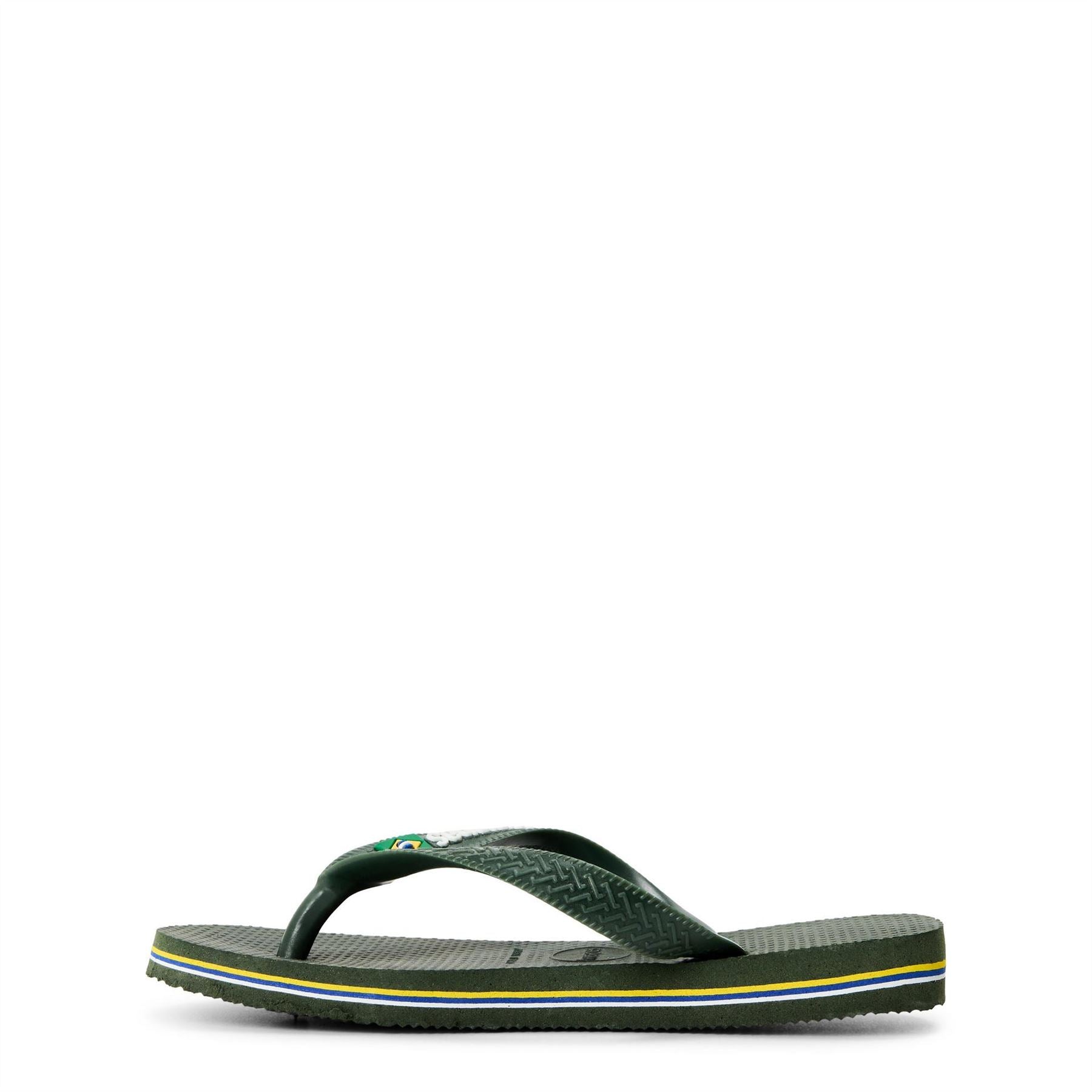 Havaianas Brasil Logo Green Olive 29 30 Flip Flops Unisex Kids