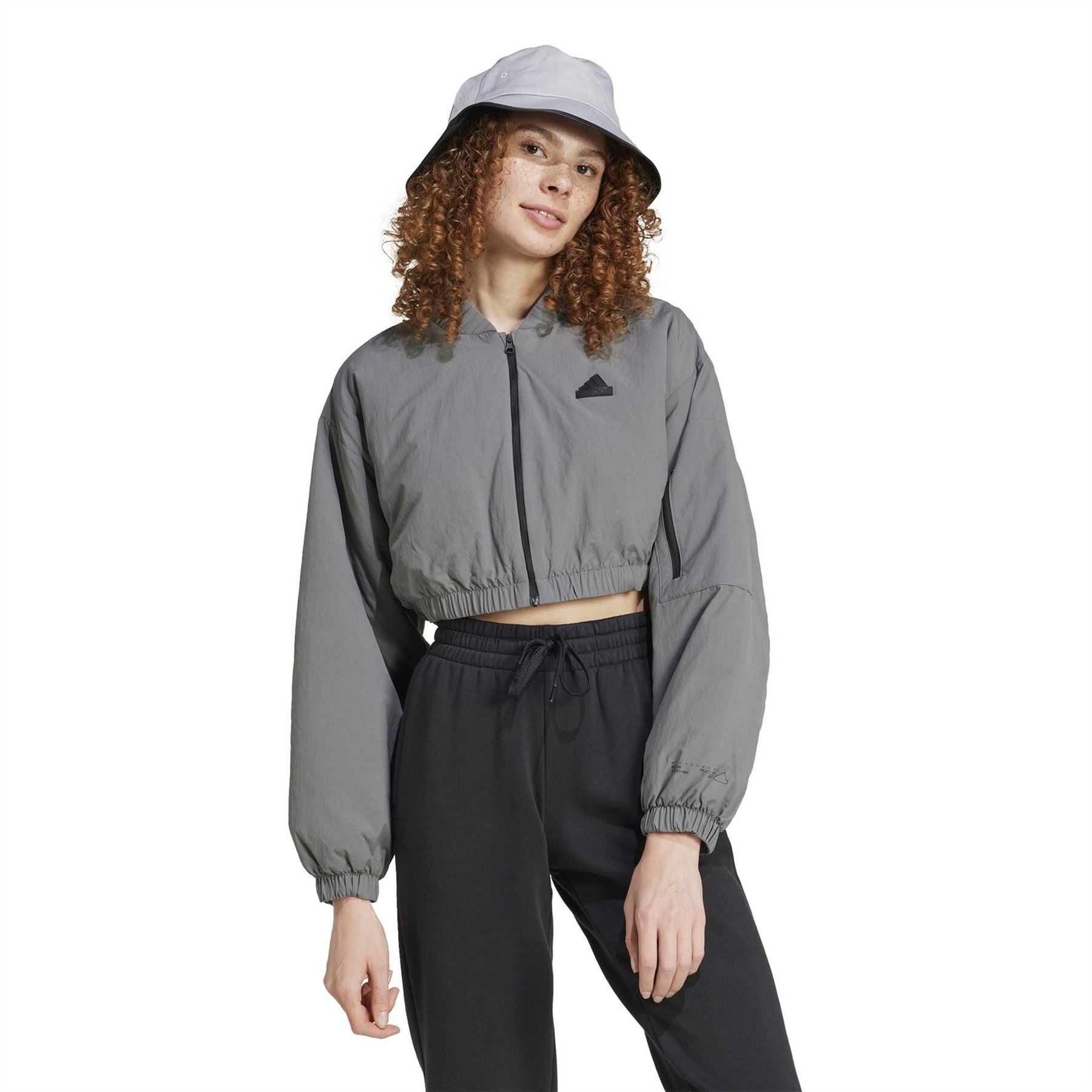 adidas City Escape Padded Cropped Bomber Jacket