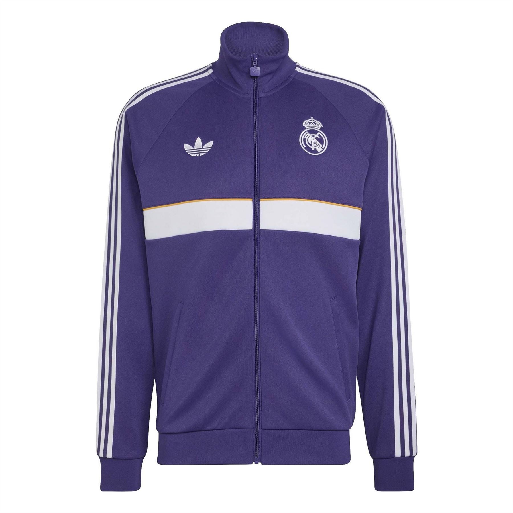 adidas Og Real Madrid Long Sleeve Funnel Neck Tracksuit Top